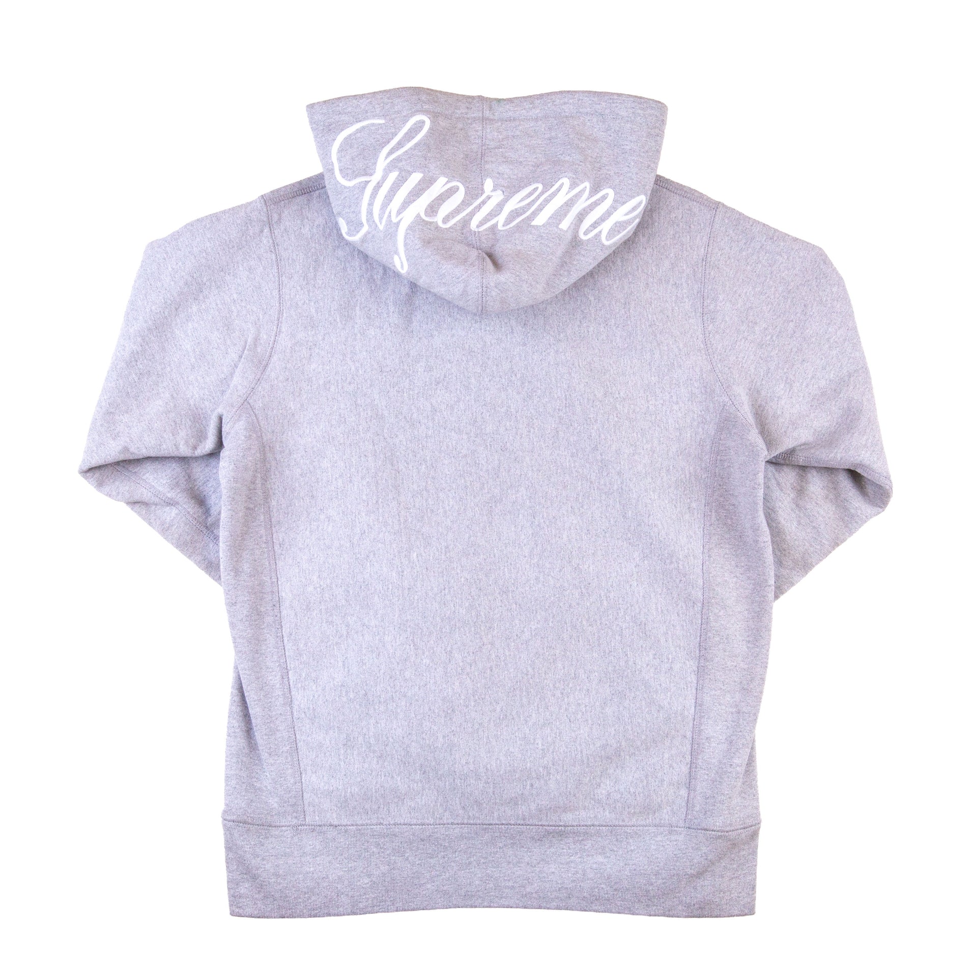Supreme Grey Hooded Script Logo Hoodie PRE-OWNED