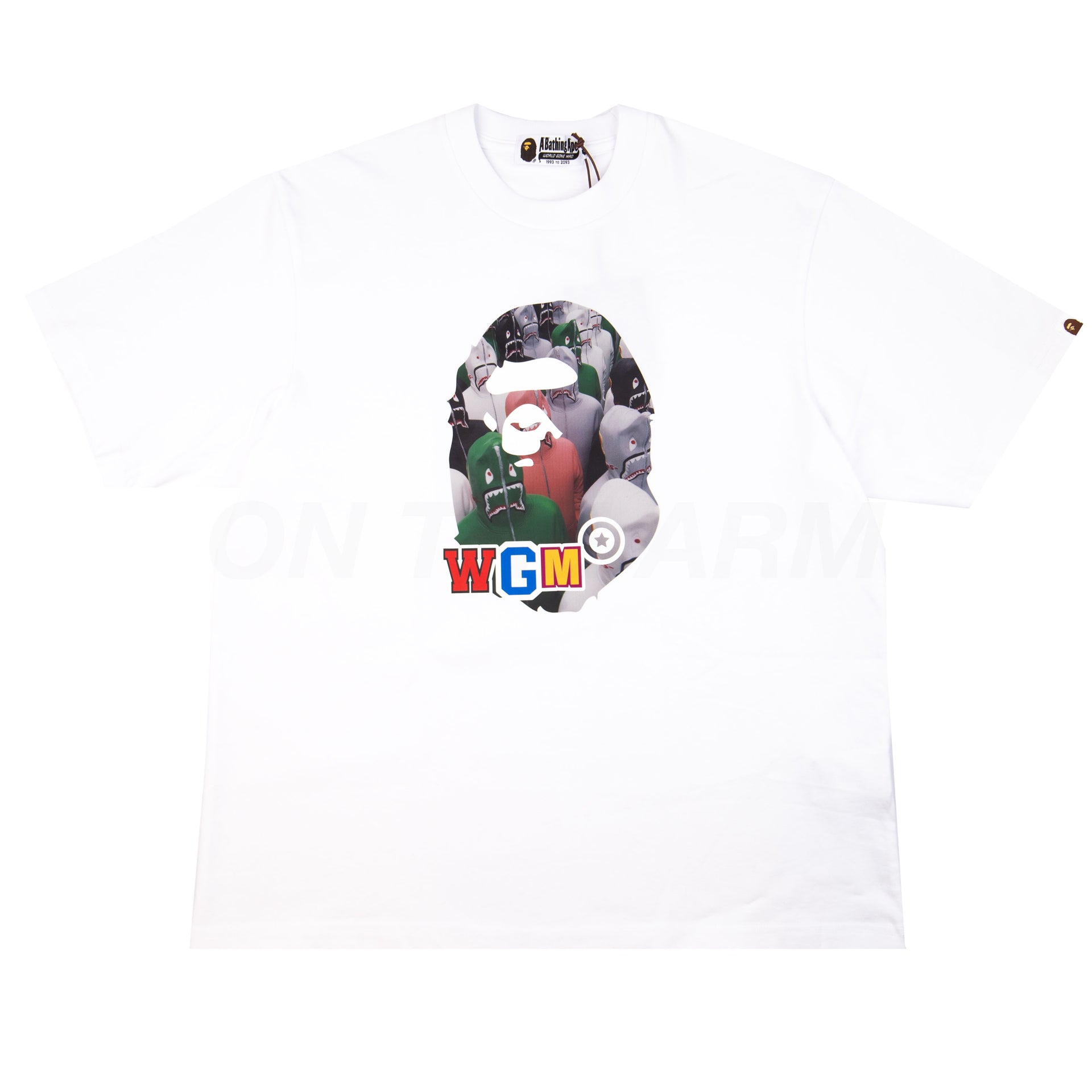 Bape White Shark Seijin Ape Head Relaxed Fit Tee