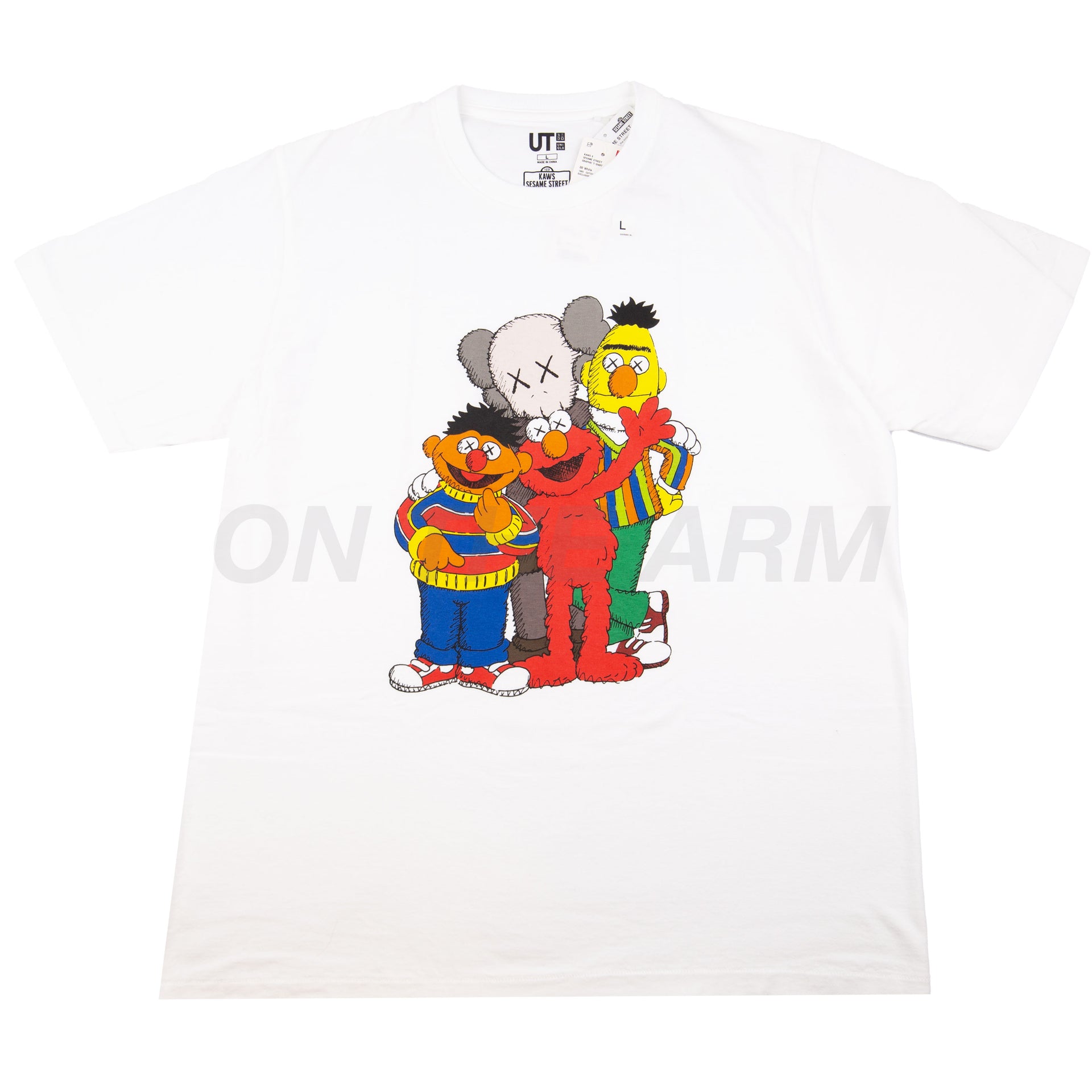 Uniqlo White Kaws Sesame Street Tee