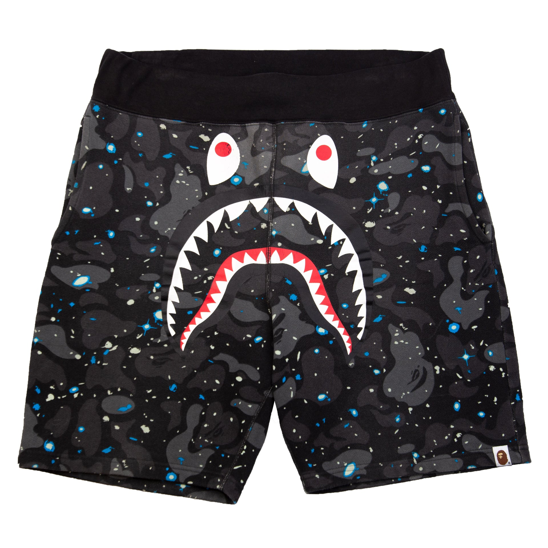 Bape Black Space Camo Shark Shorts PRE-OWNED
