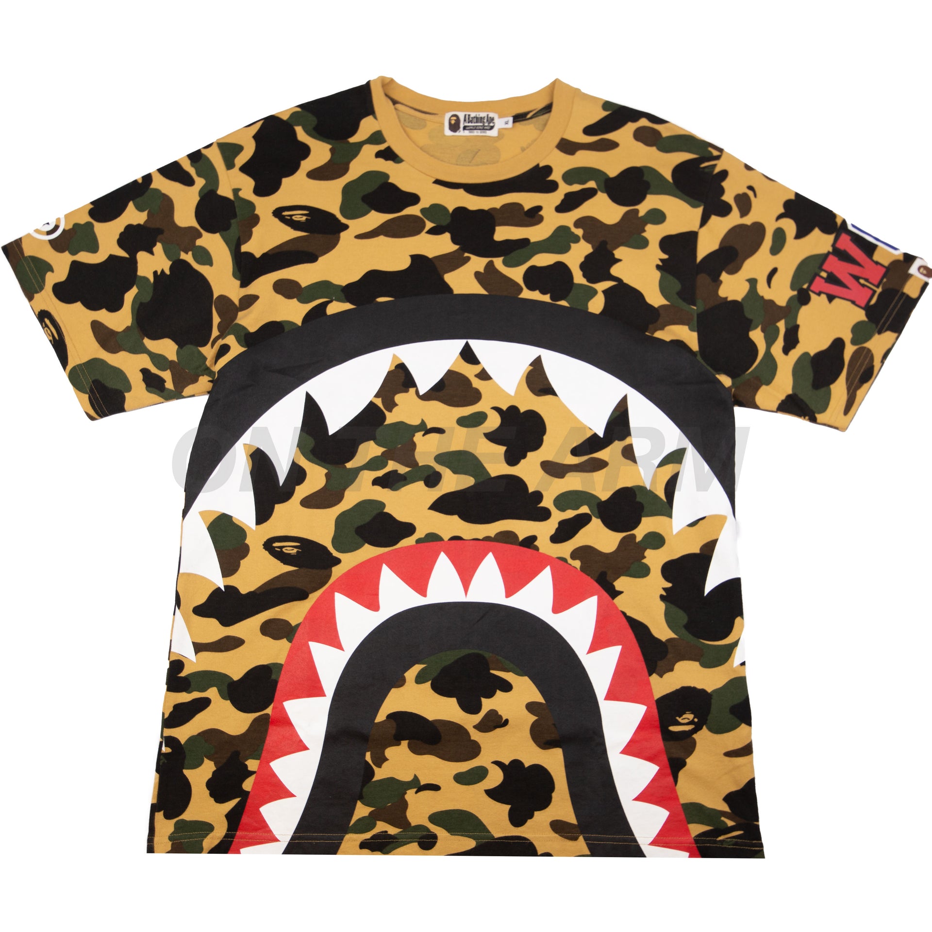 Bape Yellow First Camo Big Shark Tee PRE-OWNED