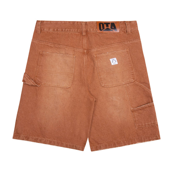 OTA Burnt Sienna Damaged Double Knee Denim Work Shorts
