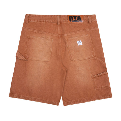 OTA Burnt Sienna Damaged Double Knee Denim Work Shorts