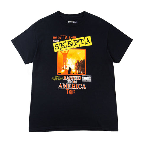 Skepta Black Banned From America Tour Tee (2017) PRE-OWNED