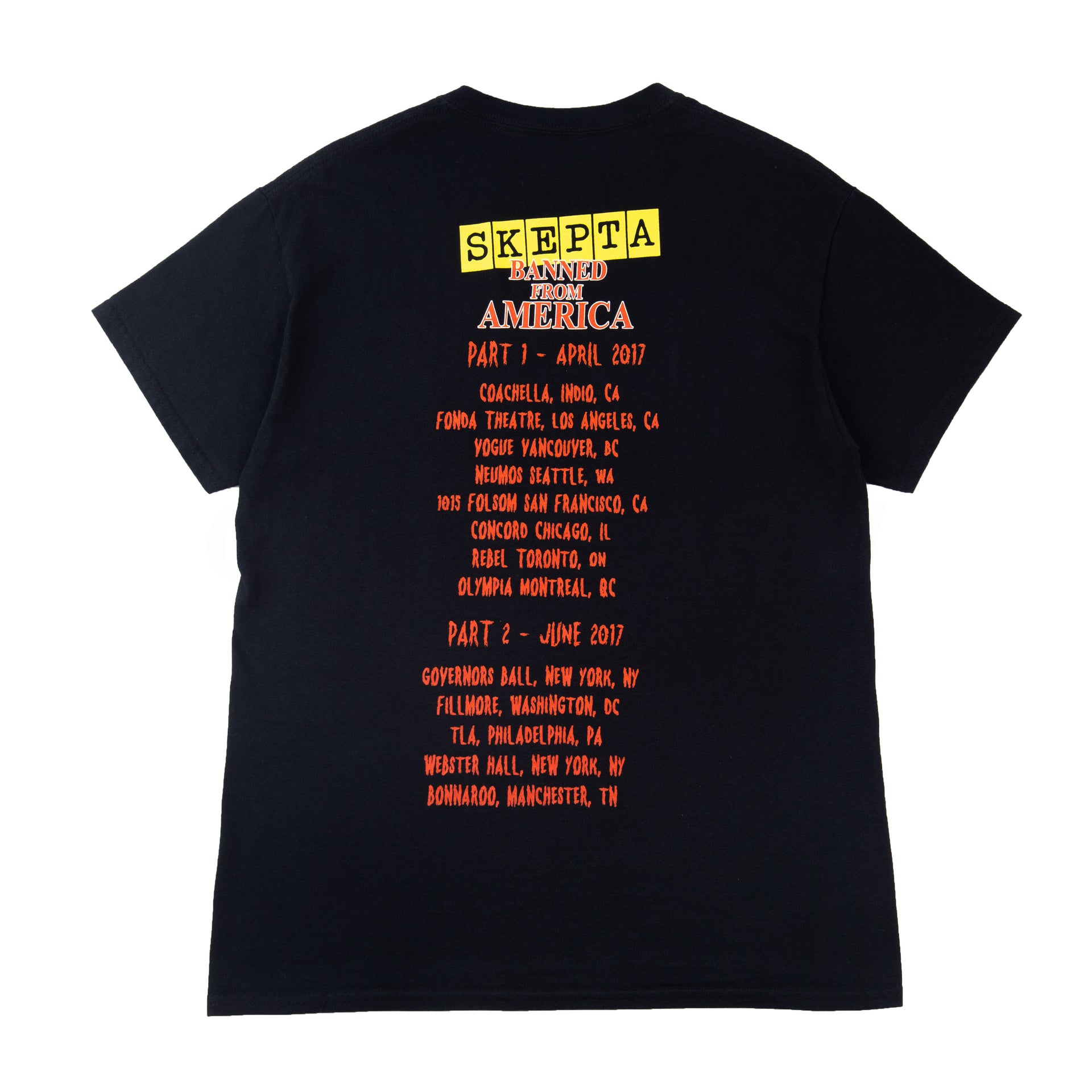 Skepta Black Banned From America Tour Tee (2017) PRE-OWNED