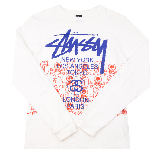 Stussy White Skull World Tour L/S PRE-OWNED