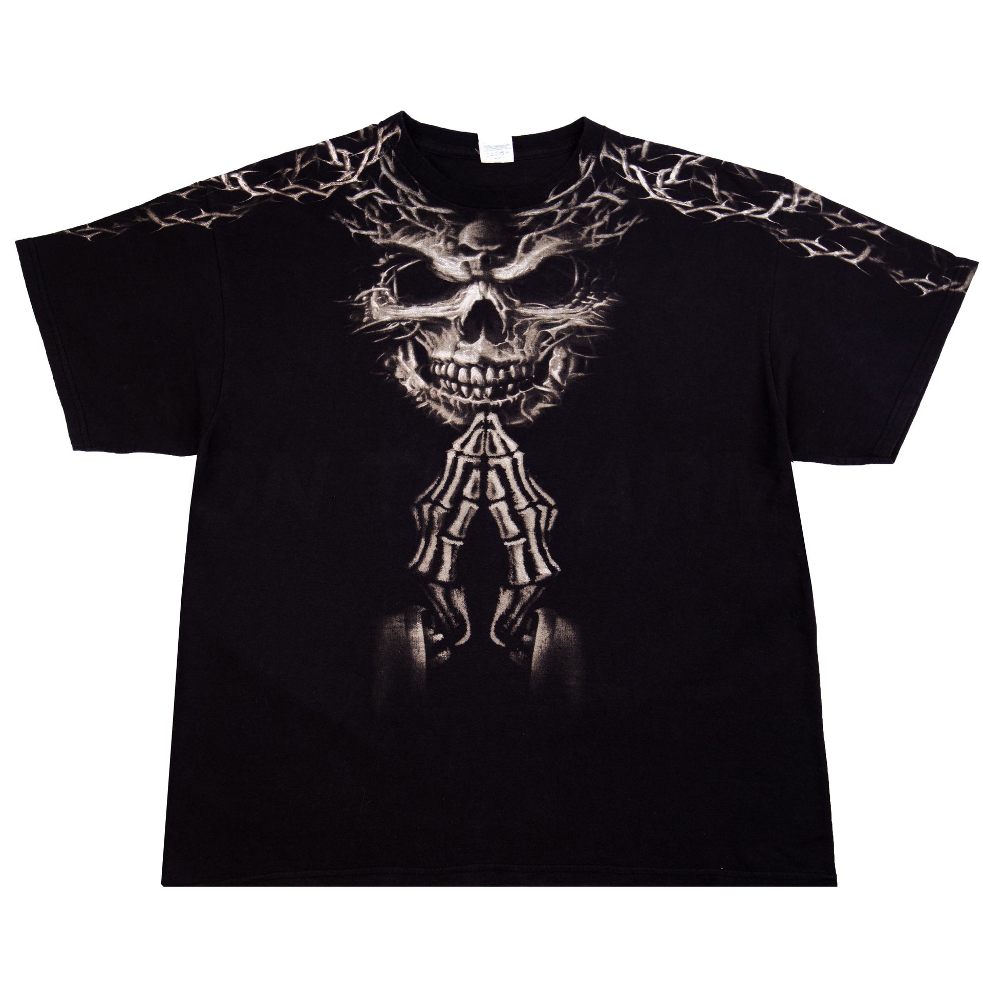Vintage Black Skull Prayer Tee (2000's)