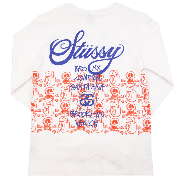 Stussy White Skull World Tour L/S PRE-OWNED