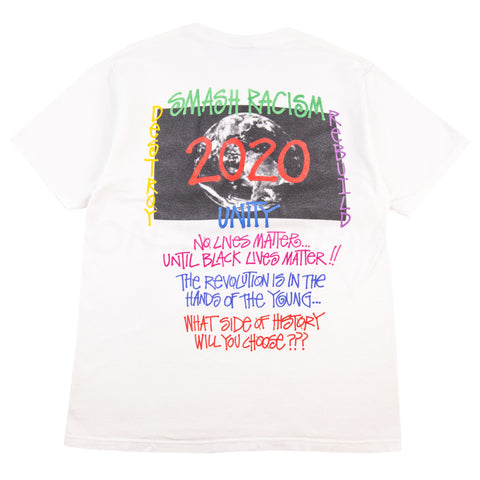 Stussy White Smash Racism Tee PRE-OWNED