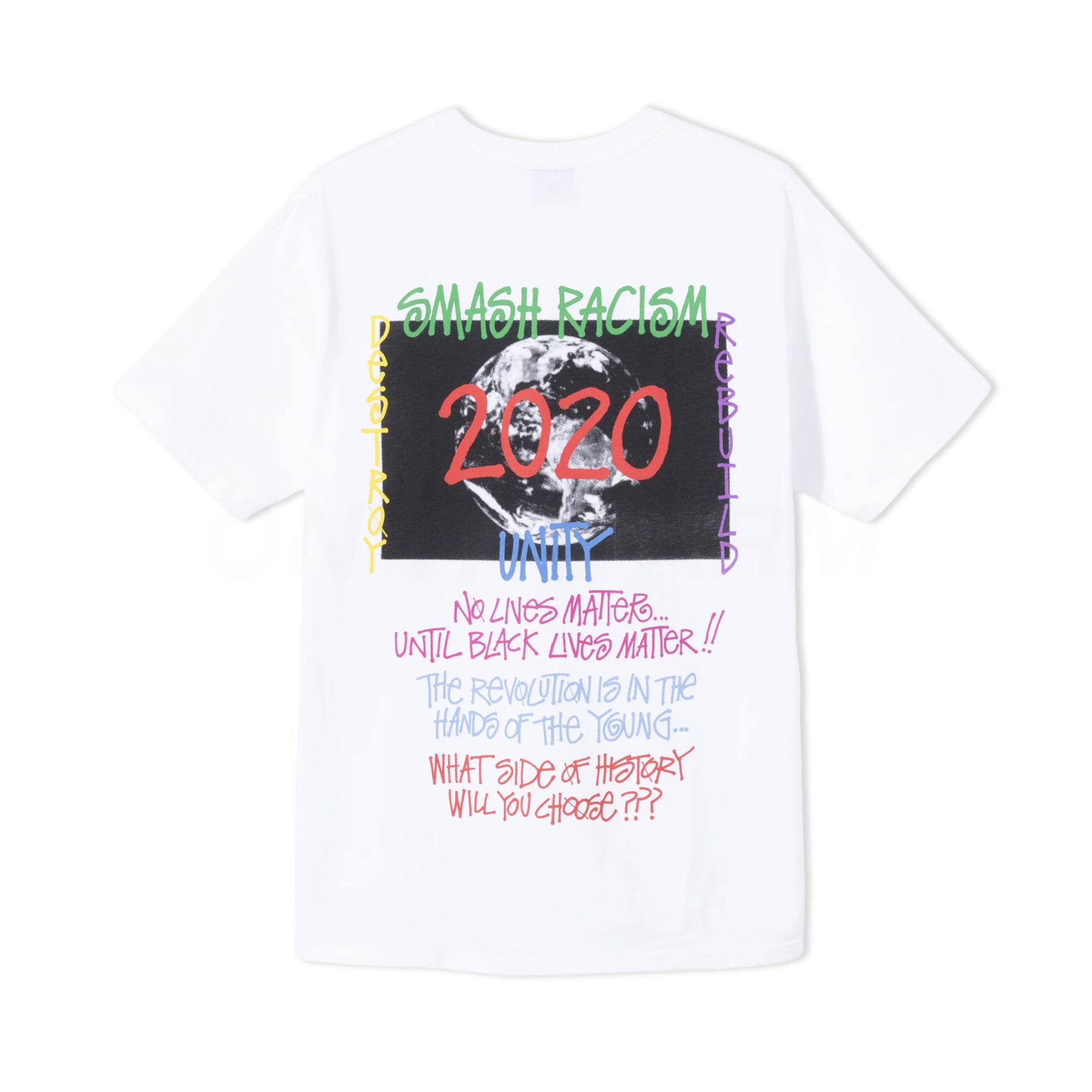 Stussy White Smash Racism Tee
