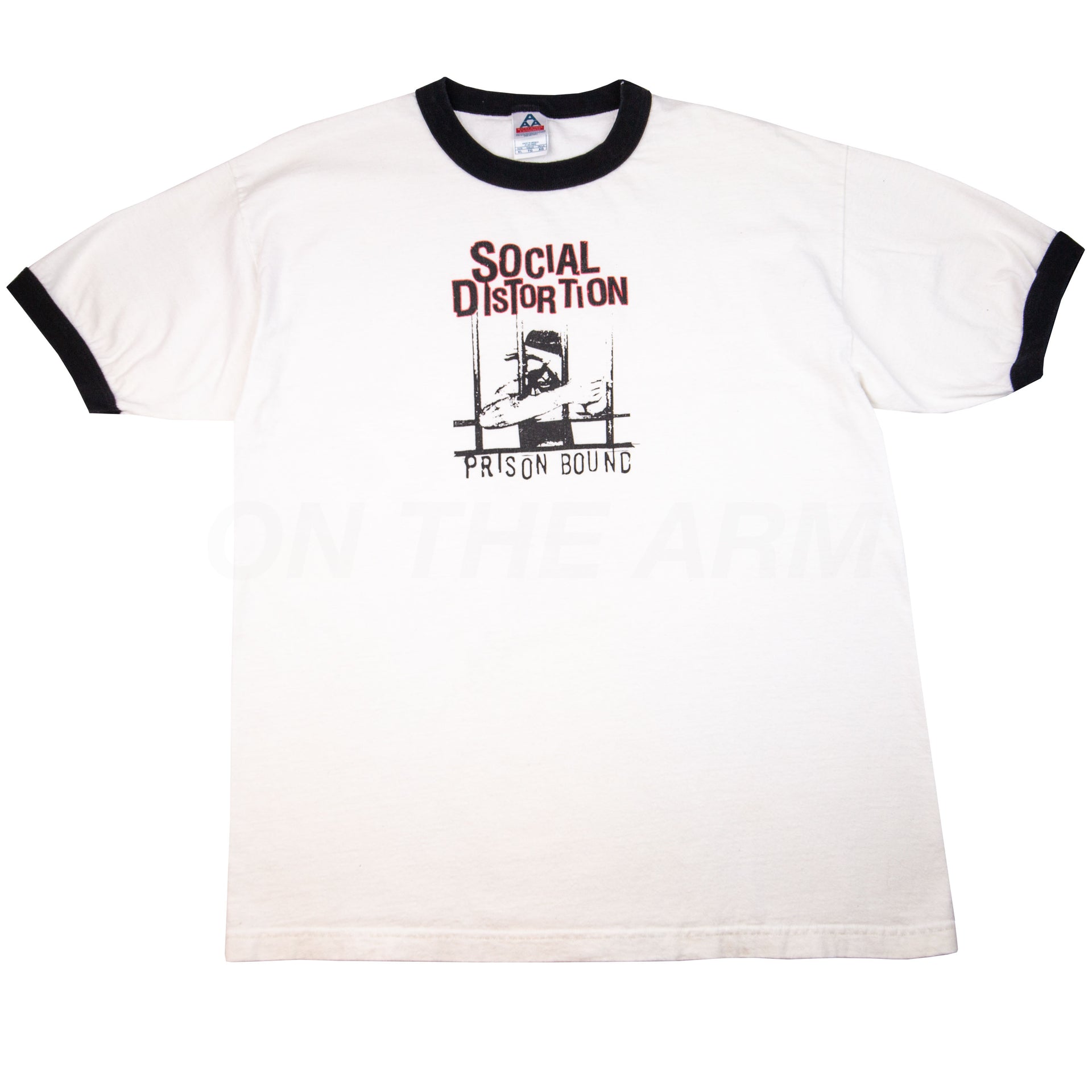 Vintage White Social Distortion Prison Bound Ringer Tee (2000's)