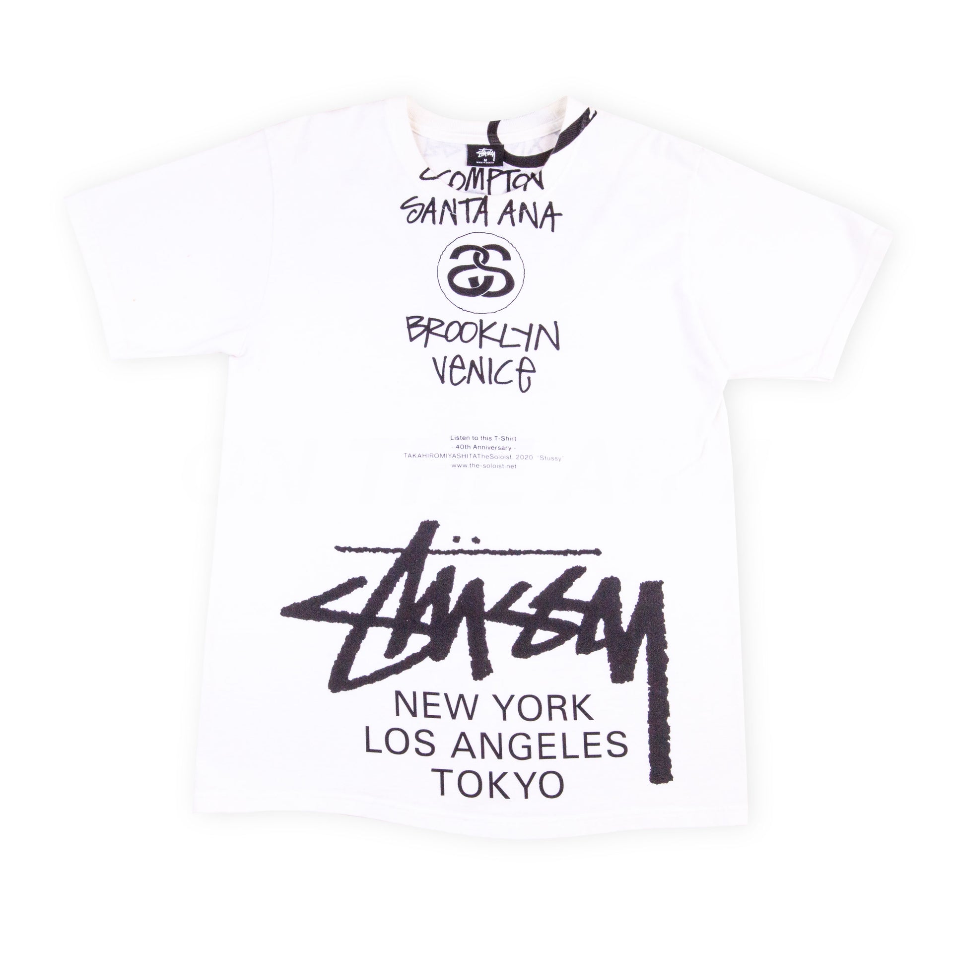 Stussy White Soloist 40th Anniversary World Tour Tee PRE-OWNED
