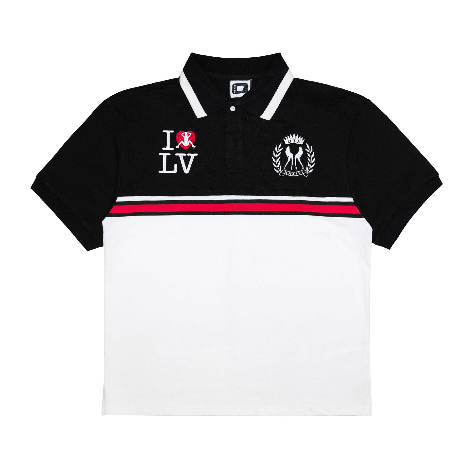 OTA White/Black/Red Split Souvenir Polo