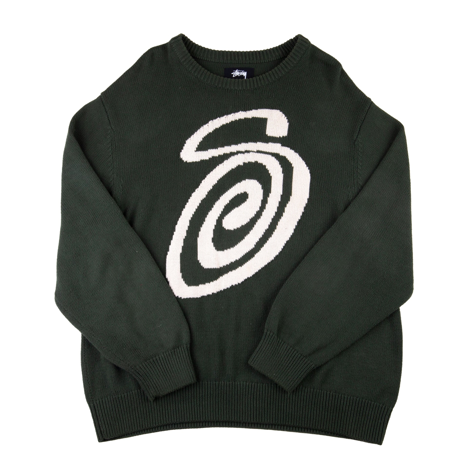 Stussy Green S Knit Sweater PRE-OWNED