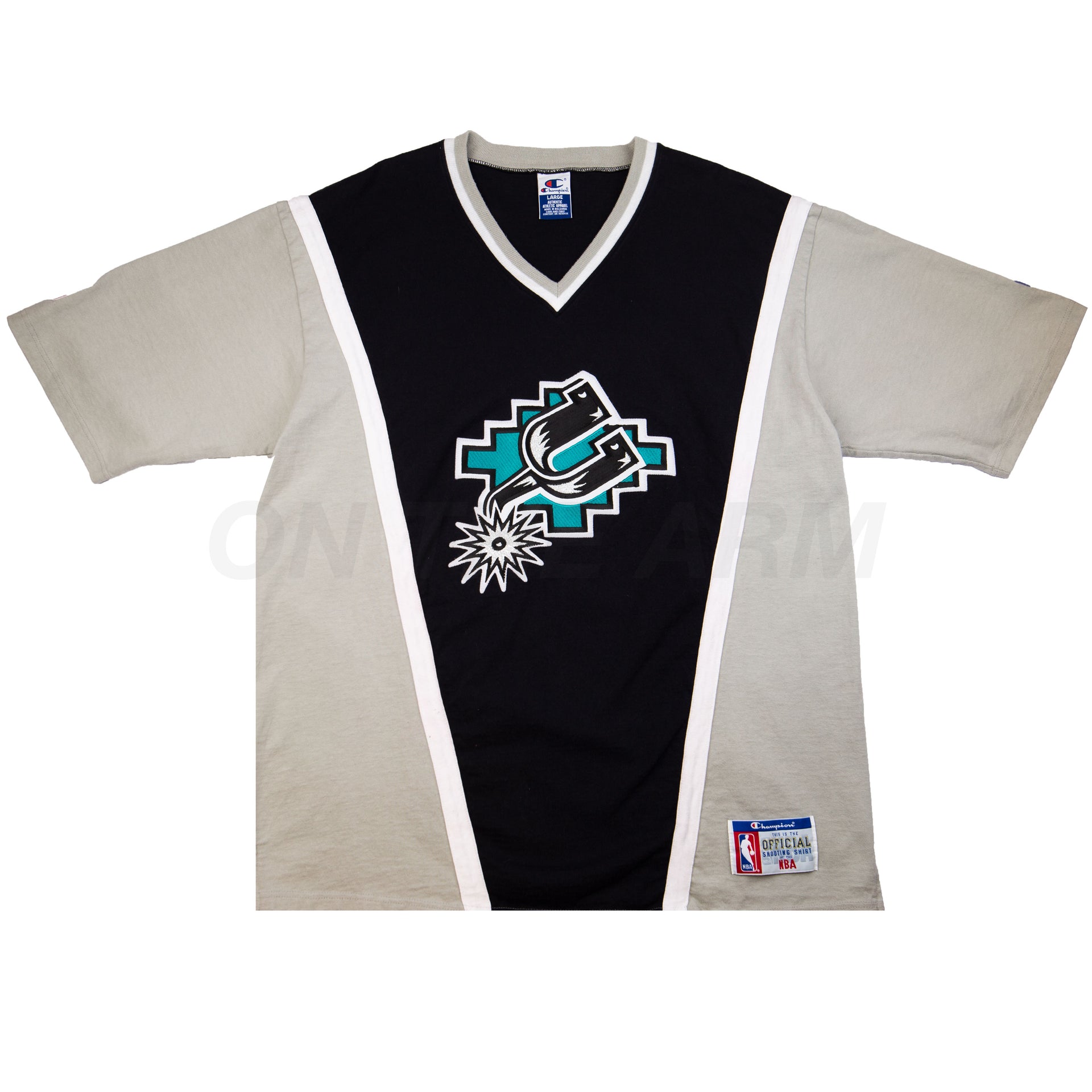 Vintage Black Champion San Antonio Spurs Shooting Shirt (1990's)