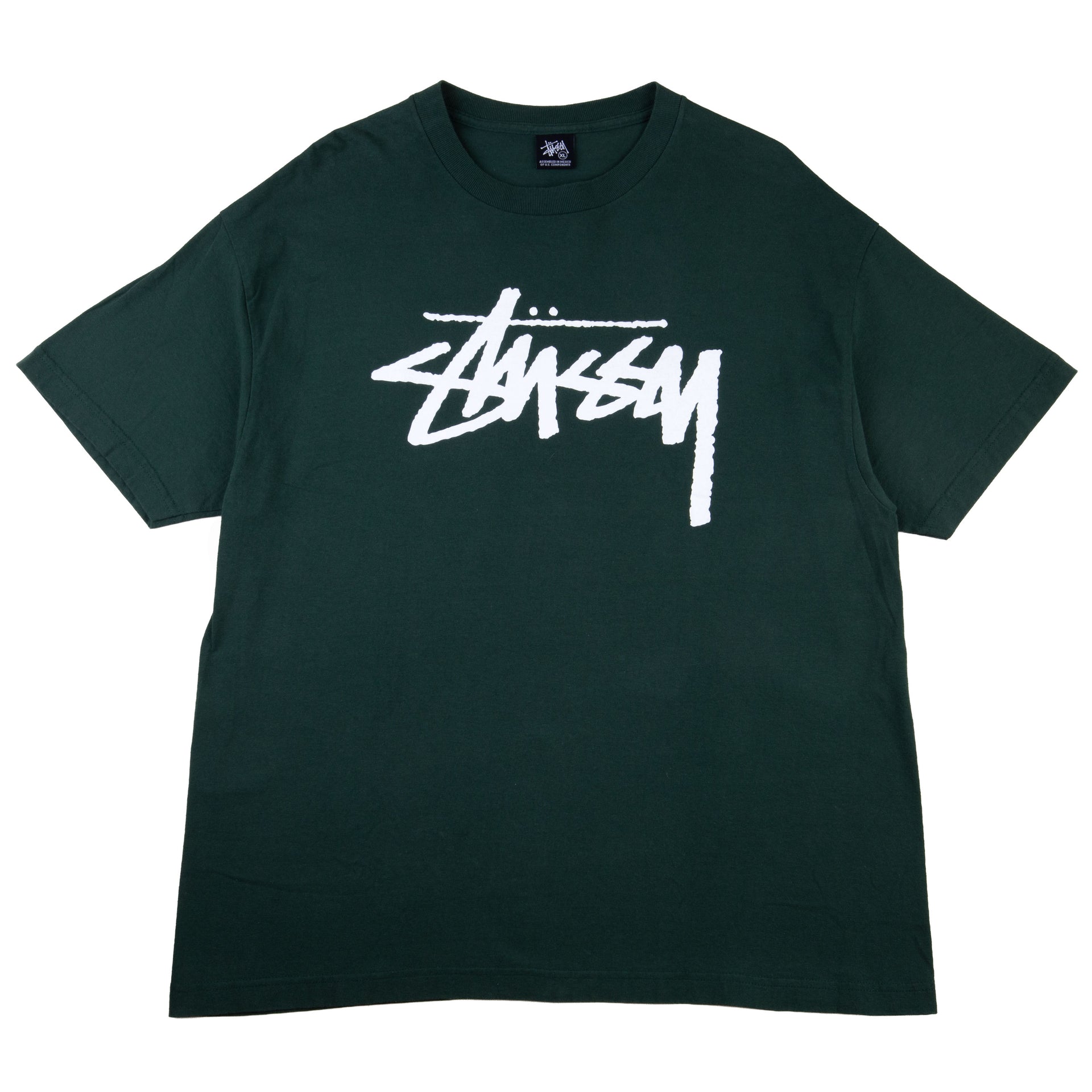 Stussy Green Stock Logo Tee PRE-OWNED