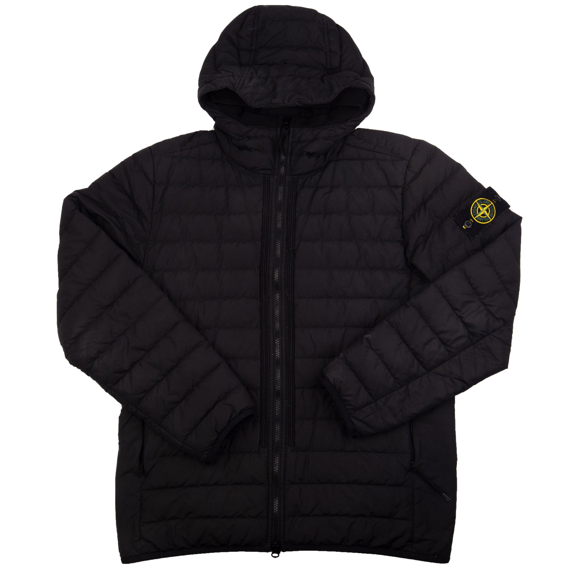 Stone Island Black Hooded Down Puffer Jacket PRE-OWNED