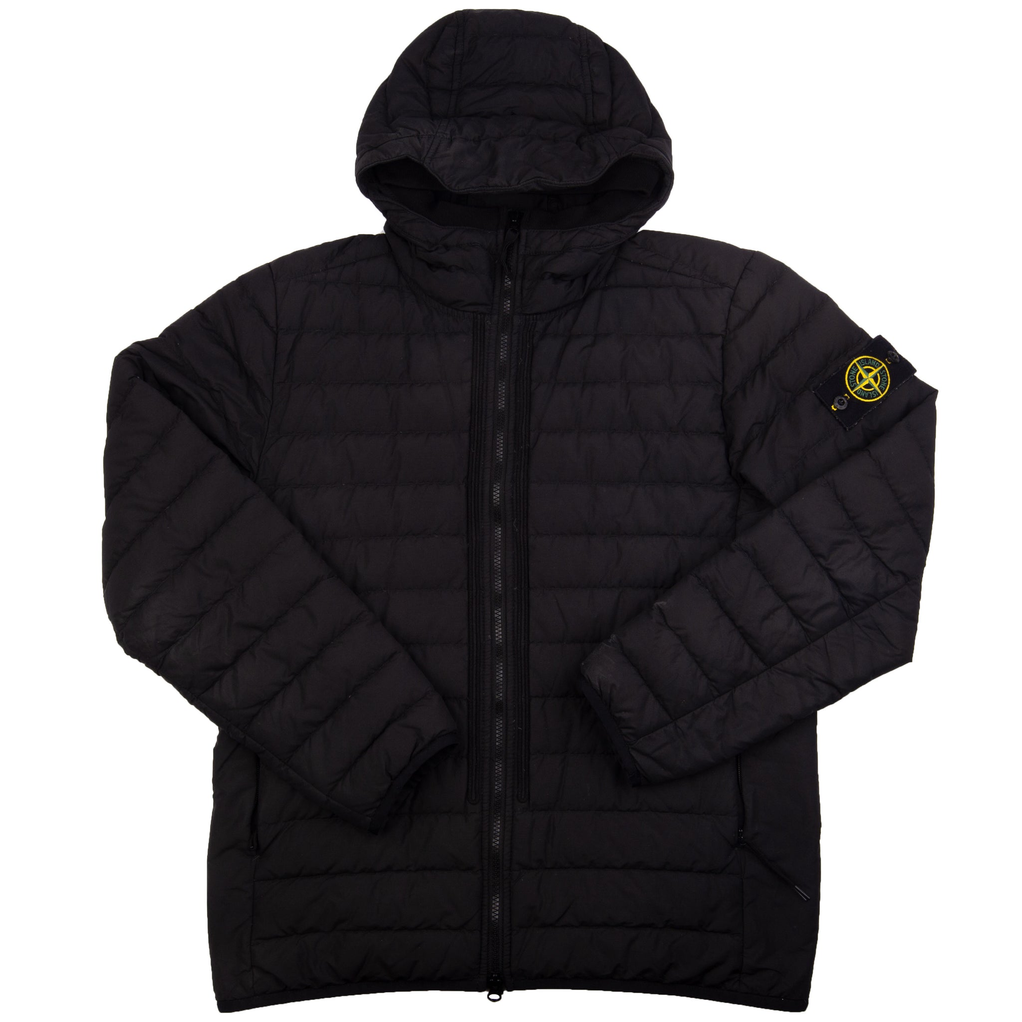 Stone Island Black Hooded Down Puffer Jacket PRE-OWNED