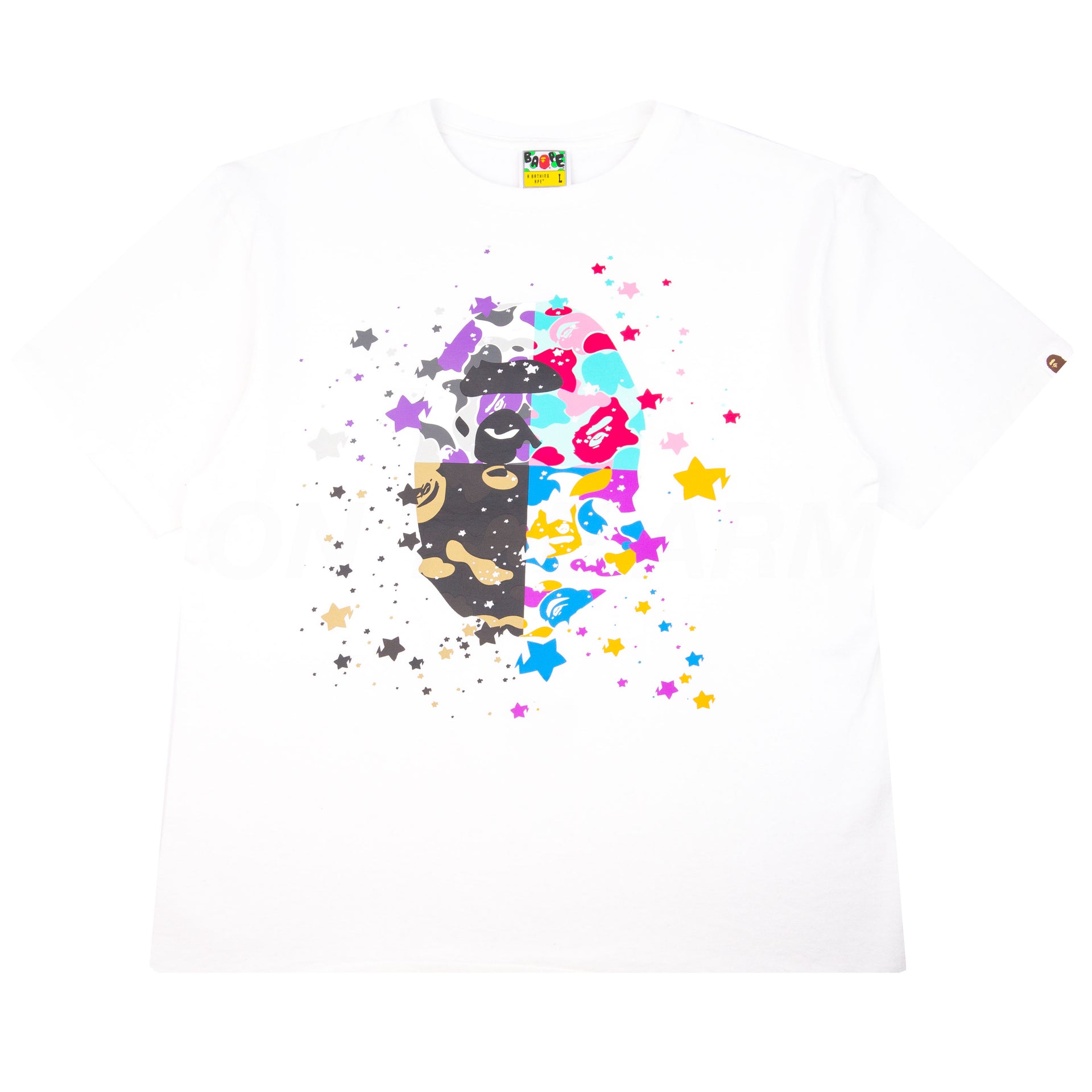 Bape White Store Camo Ape Head Tee PRE-OWNED