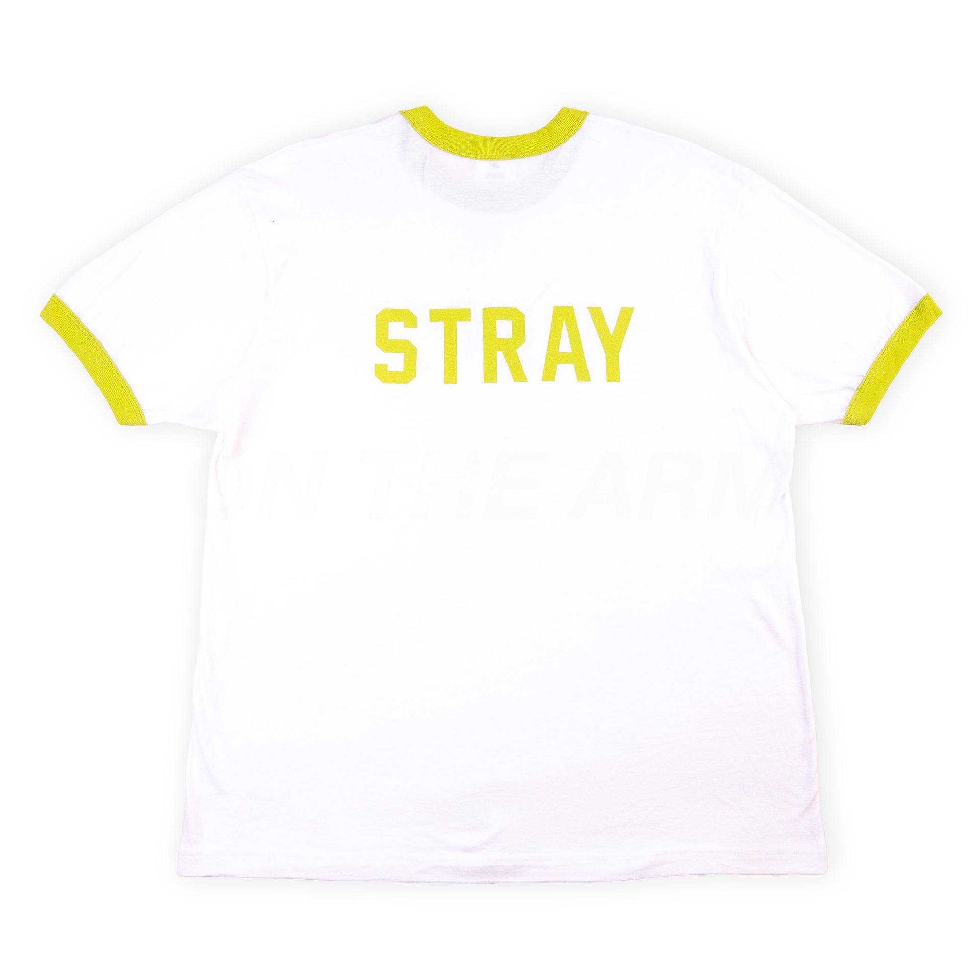 Stray Rats White/Lime Ringer Tee