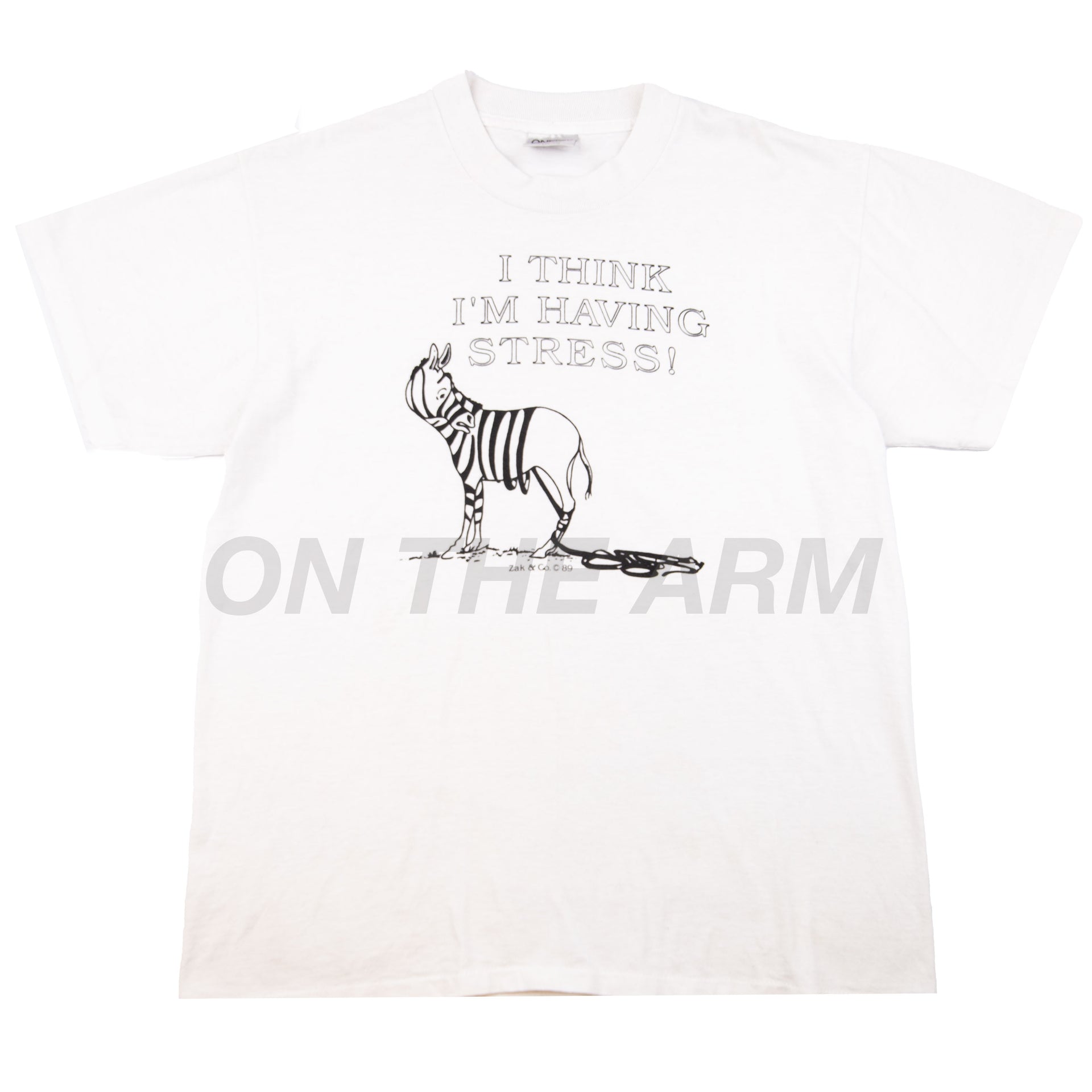 Vintage White Zebra Stress Tee (1989)