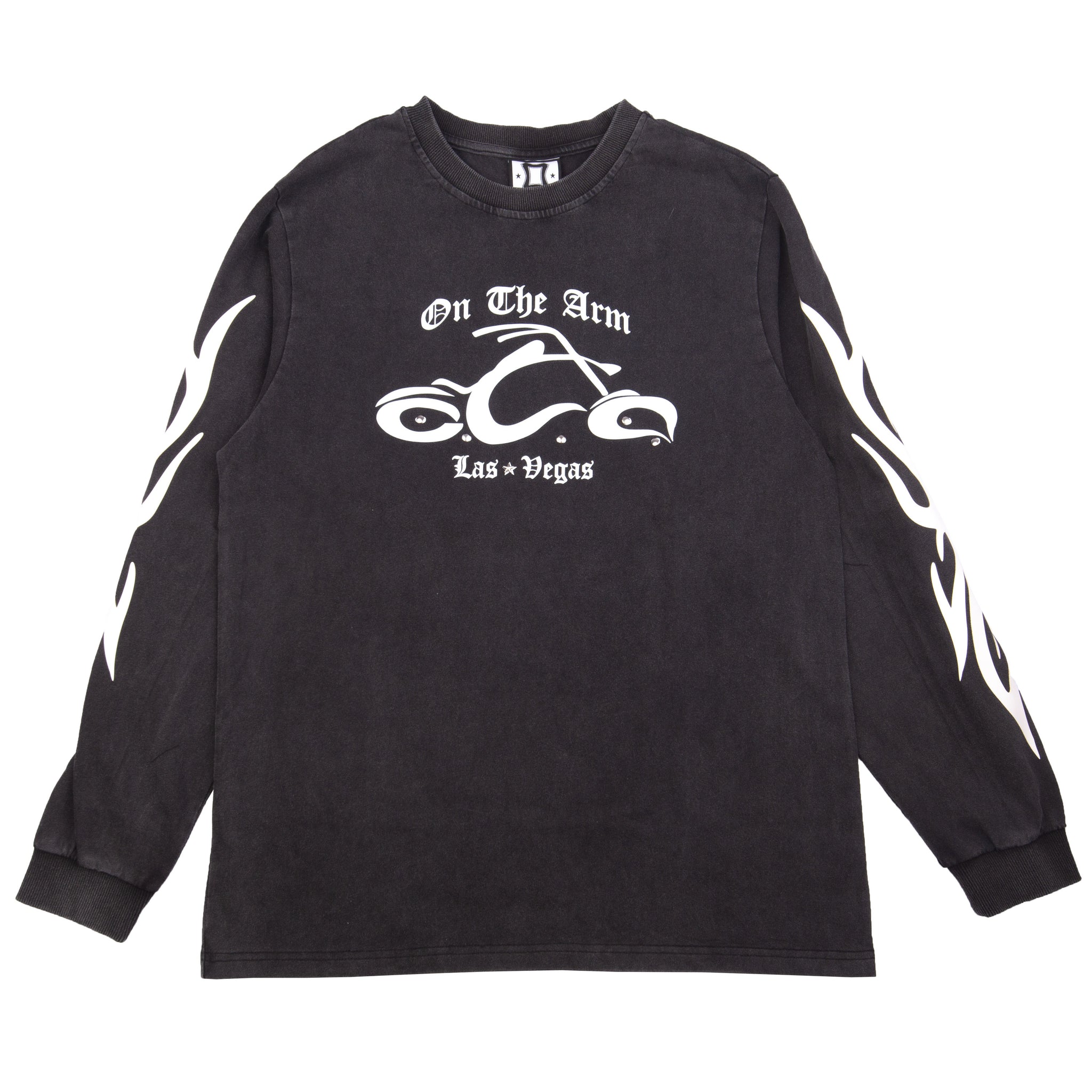 OTA Washed Black Studded Biker L/S