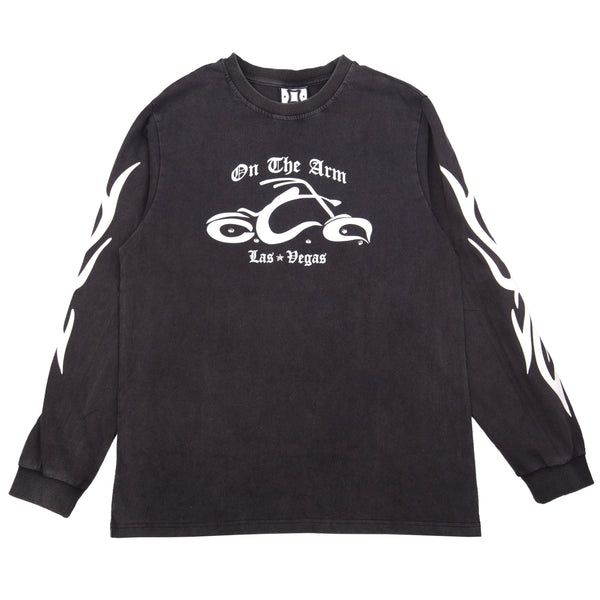 OTA Washed Black Studded Biker L/S