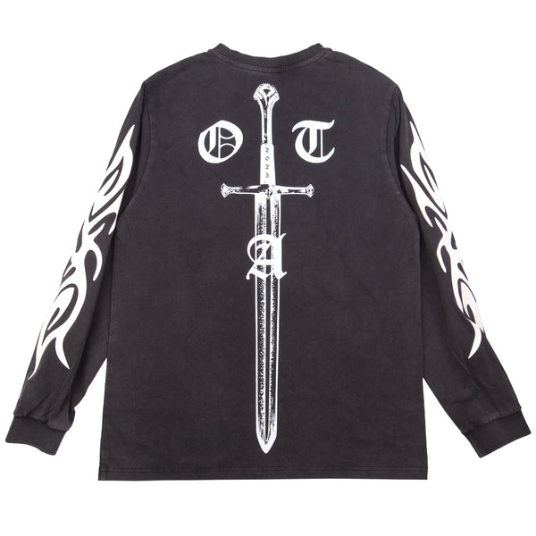 OTA Washed Black Studded Biker L/S