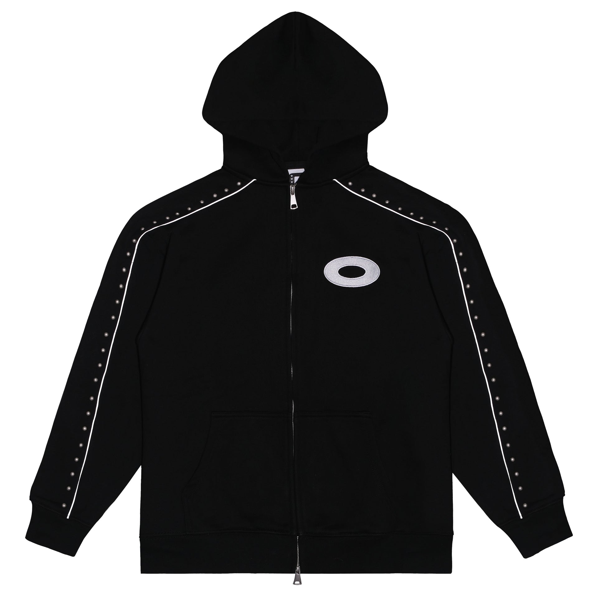 OTA Black Studded Reflective Optics Zip Up