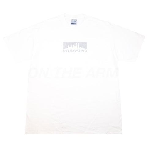 Stussy White Reflective NYC Skyline Tee (2000) PRE-OWNED