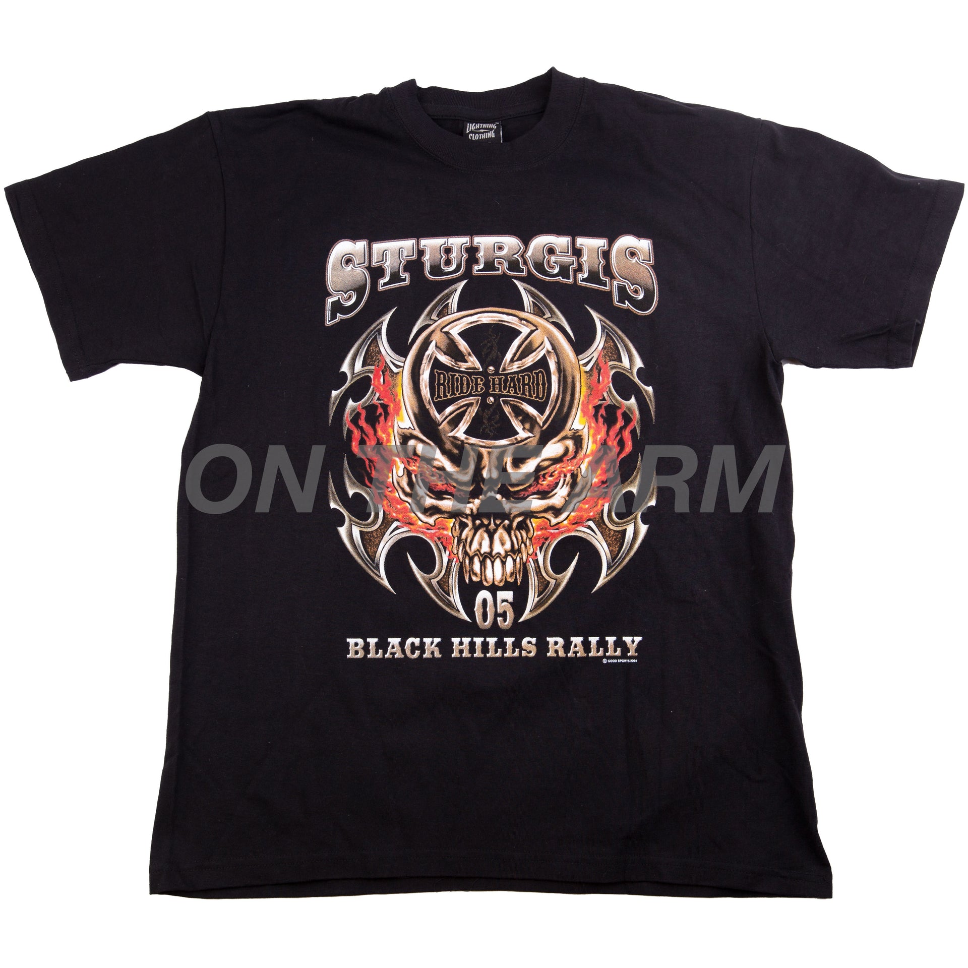 Vintage Black Sturgis Skull Flames Tee (2004)