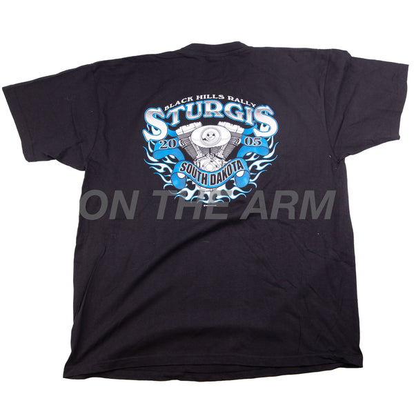 Vintage Black Sturgis Black Hills Rally Bike Flames Tee (2005)