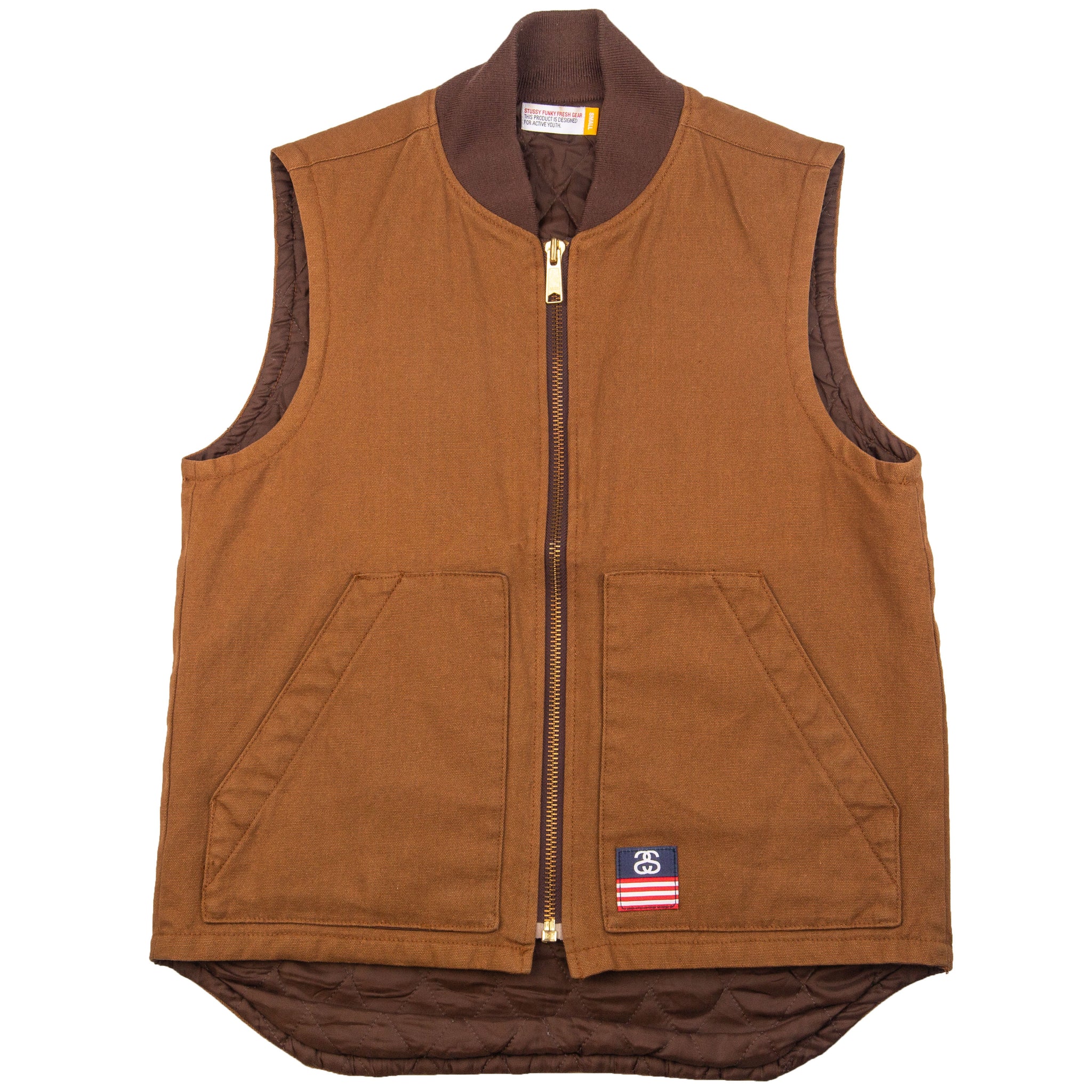Stussy Brown Zip Vest PRE-OWNED