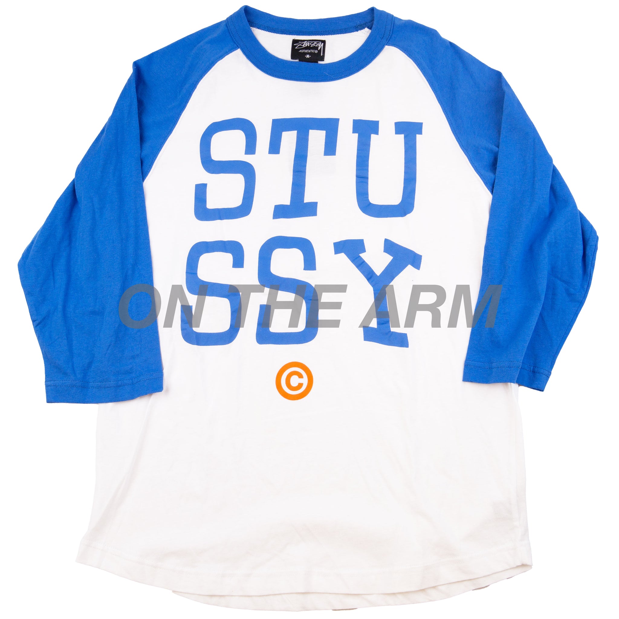 Stussy White/Blue Raglan