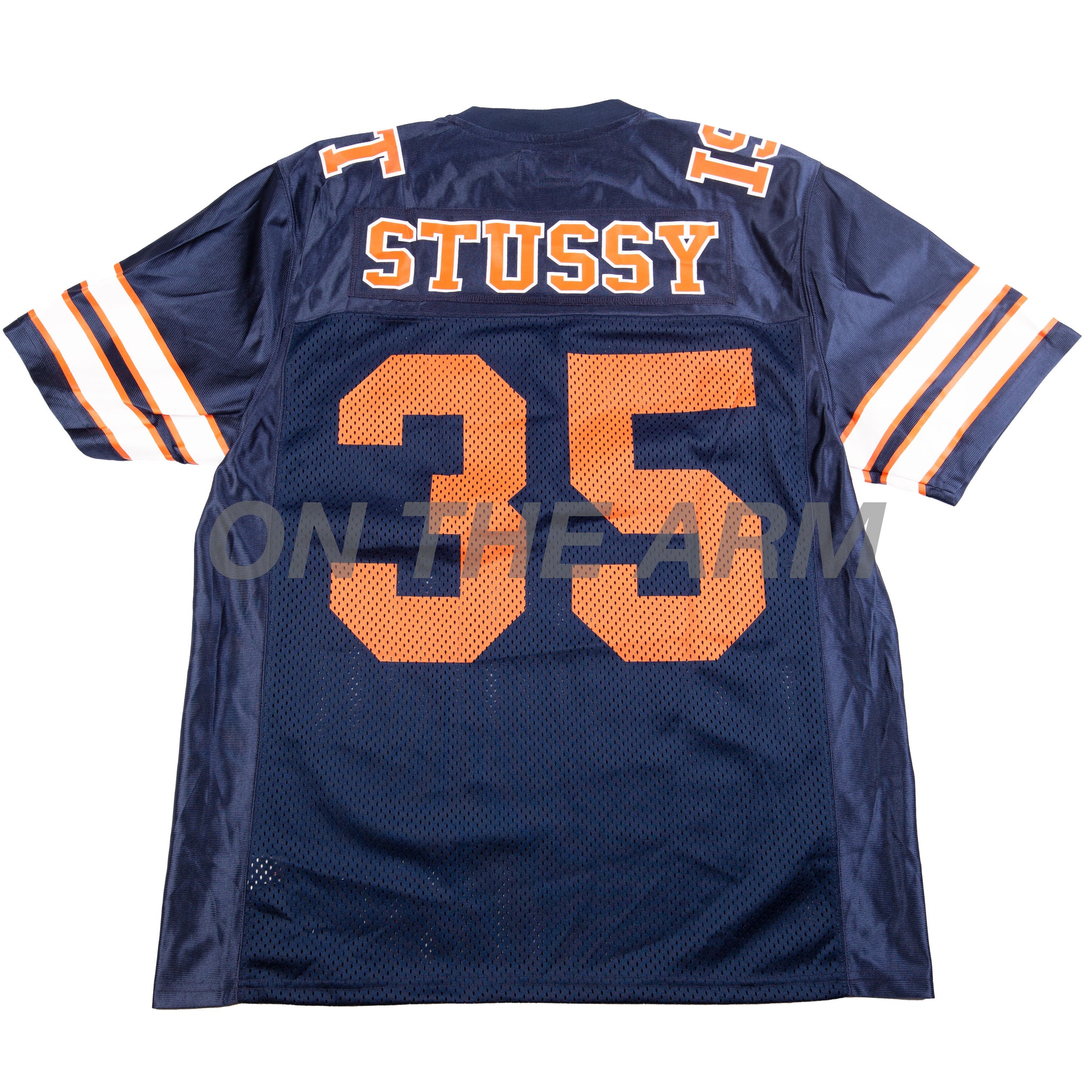 Stussy Navy Football Jersey – On The Arm