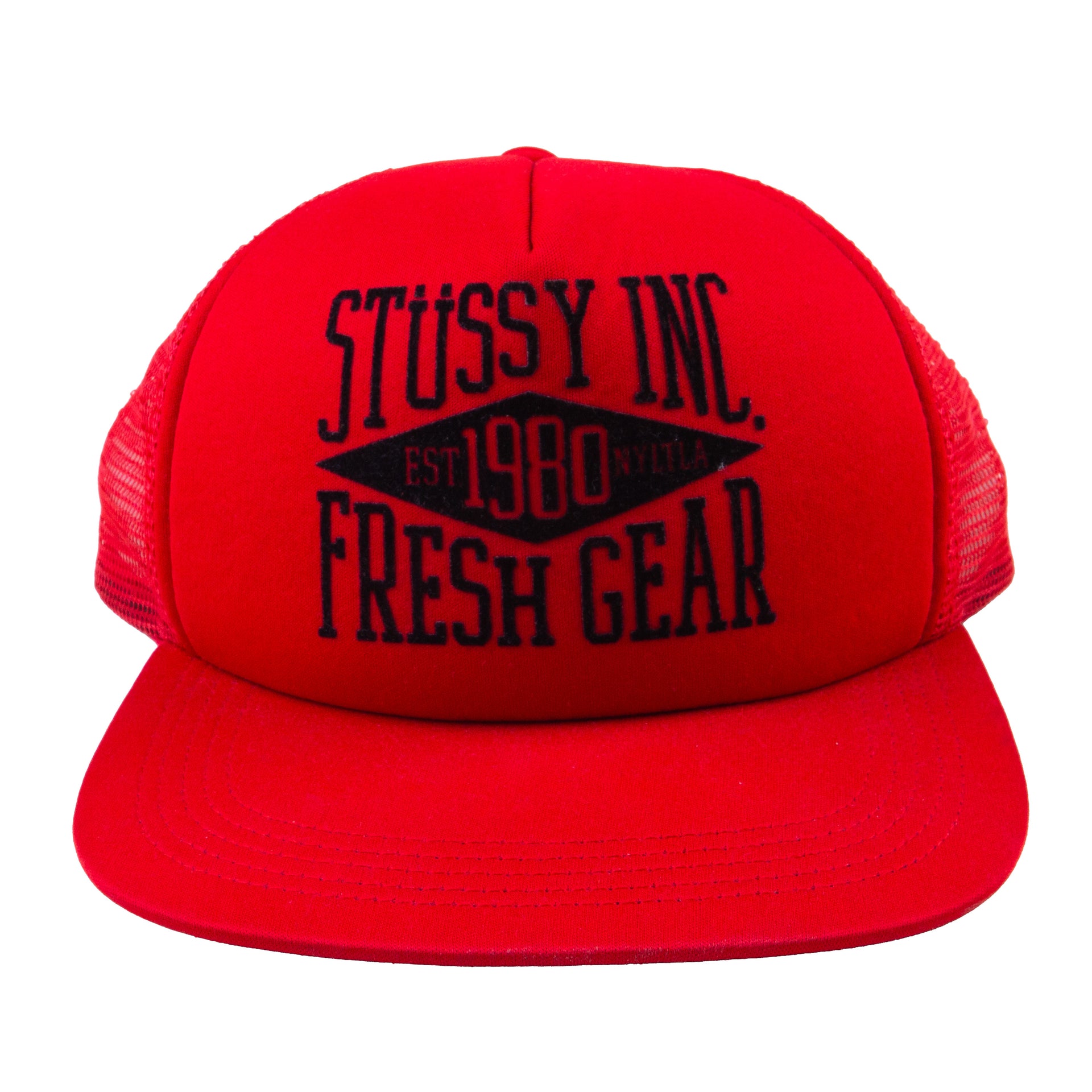 Stussy Red Fresh Gear Trucker Hat