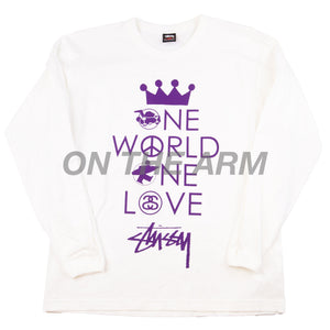 Stussy White One World One Love L/S