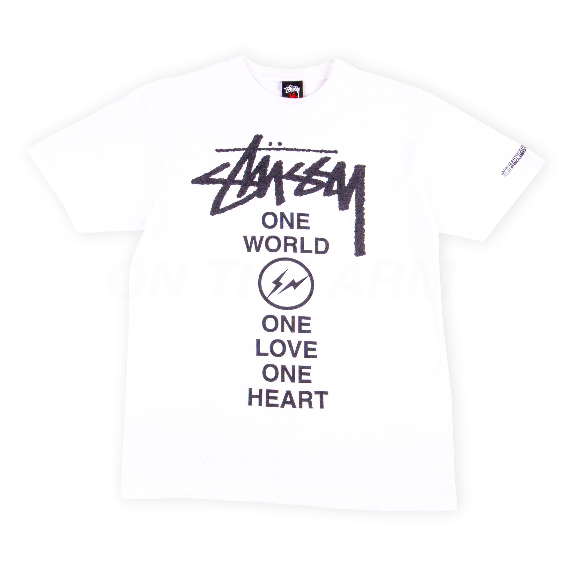 Stussy White Fragment Japan Relief World Tour Tee PRE-OWNED
