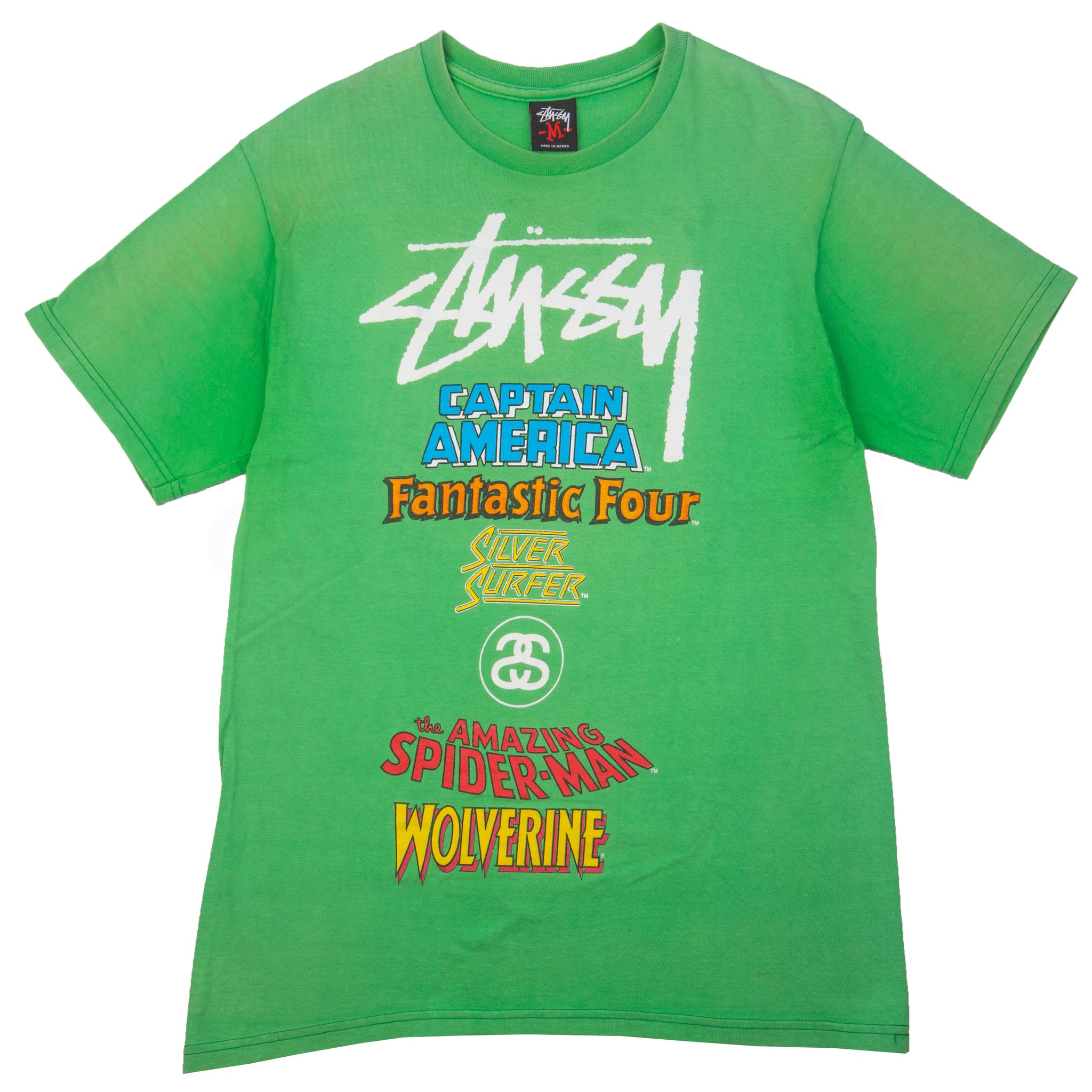 Stussy Mint Green Marvel World Tour Tee PRE-OWNED