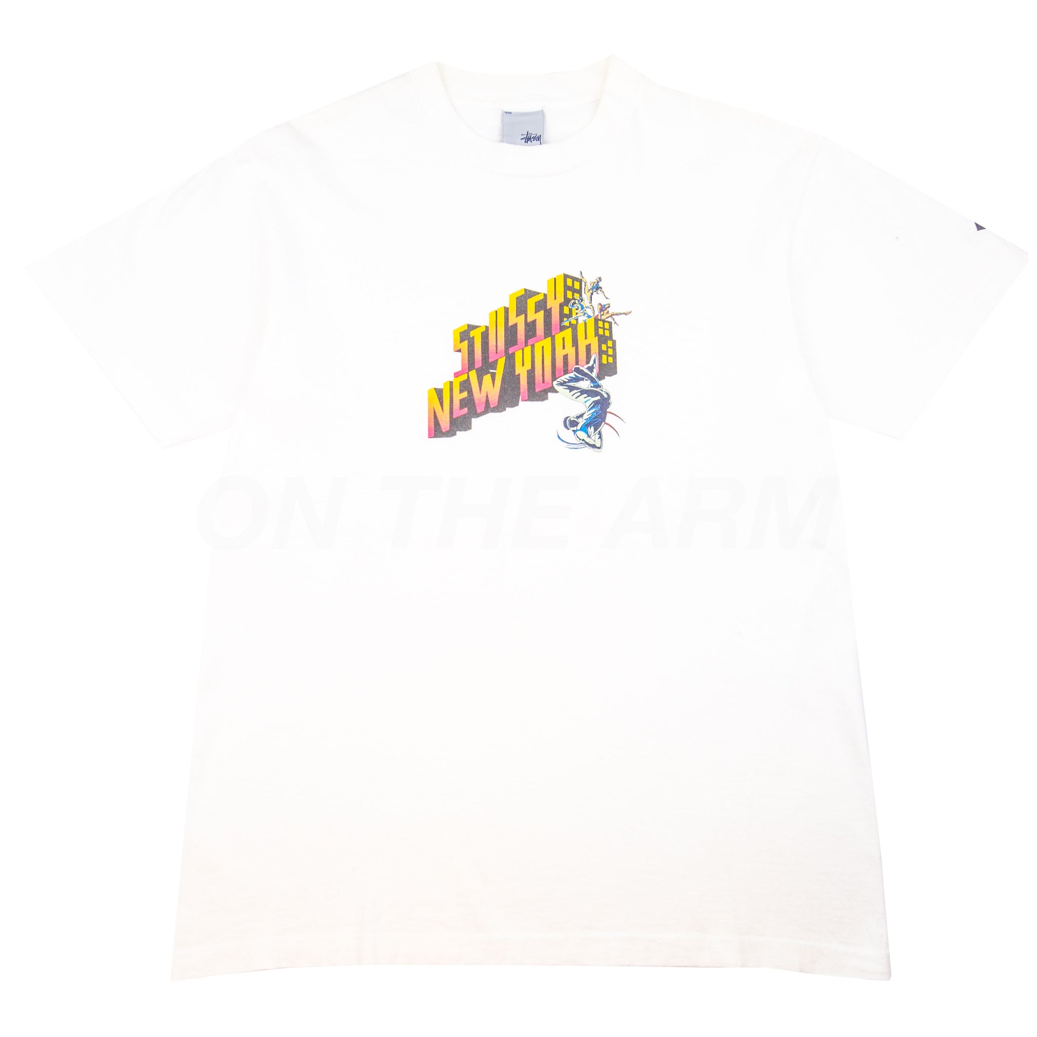 Stussy White New York Beat Street Tee (2000's) PRE-OWNED