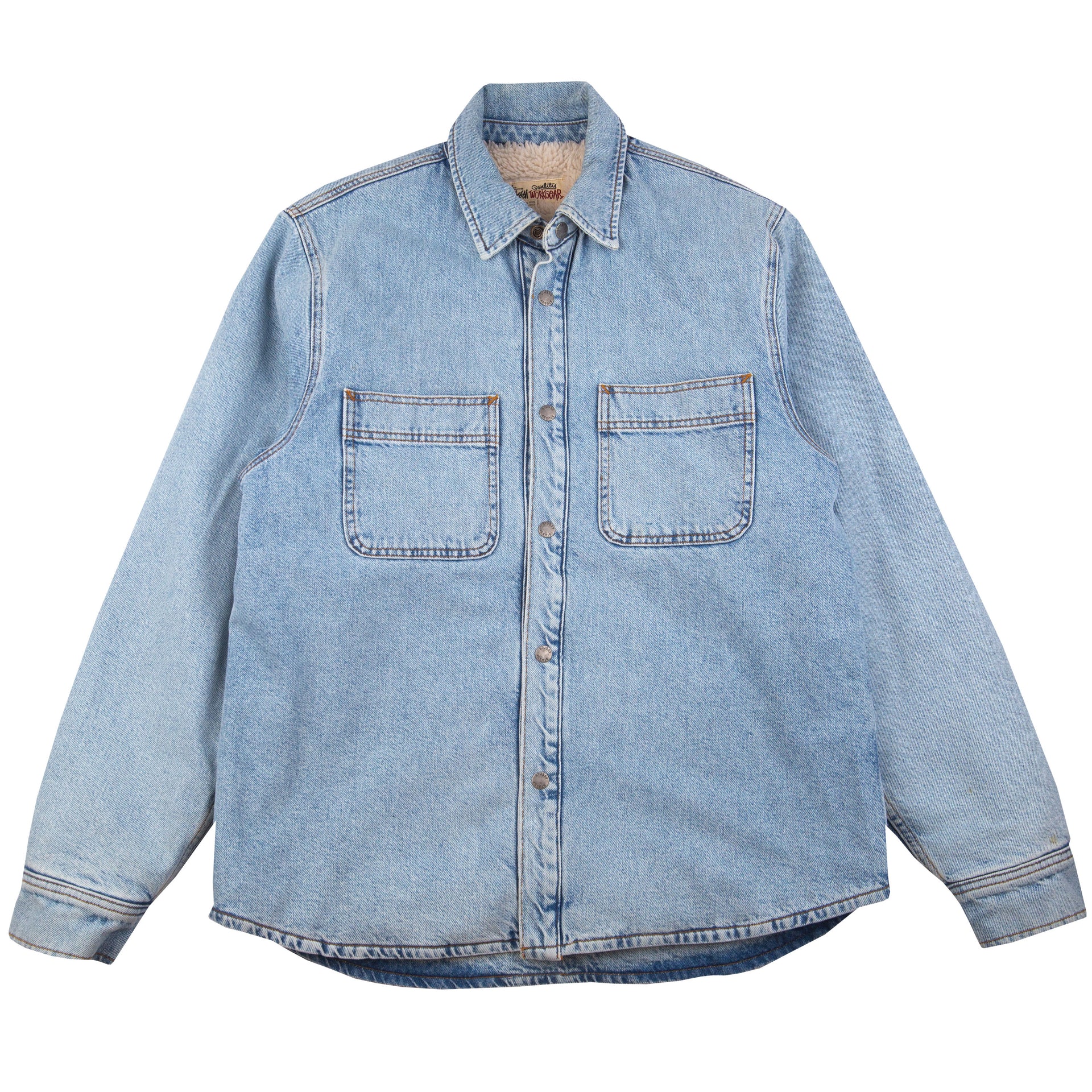 Stussy Blue Denim Sherpa Lined Jacket PRE-OWNED
