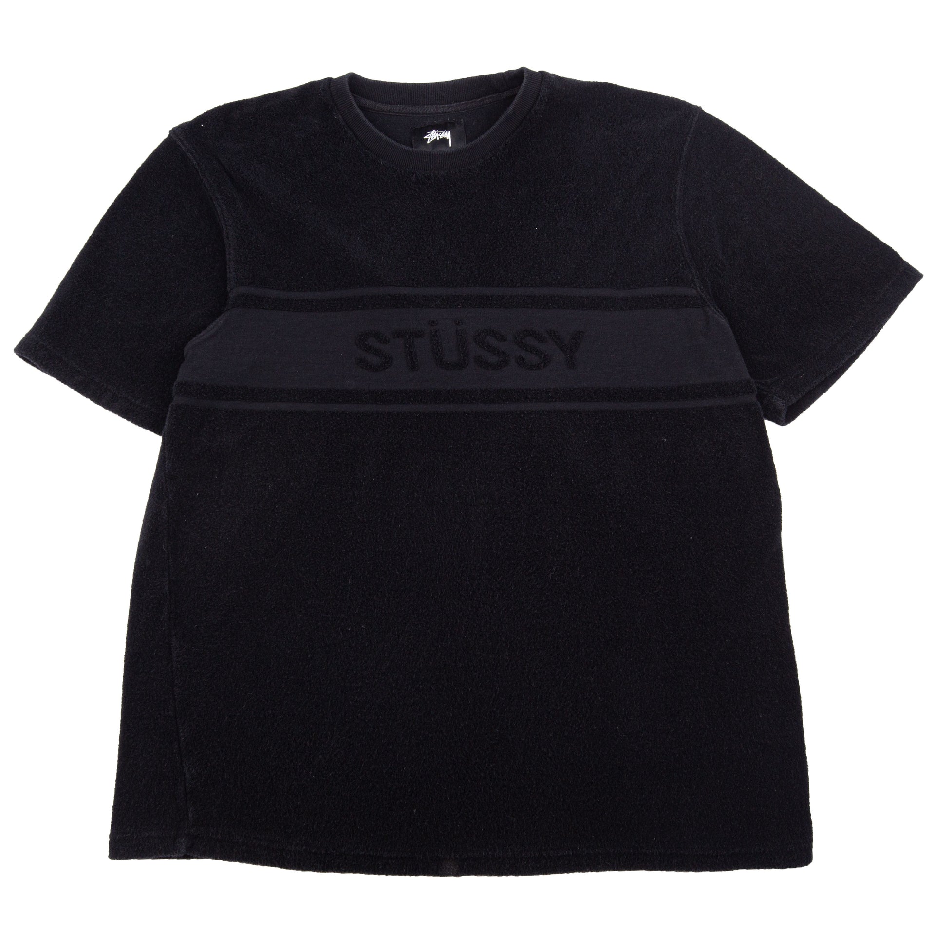 Stussy Black Towel Fleece Tee PRE-OWNED