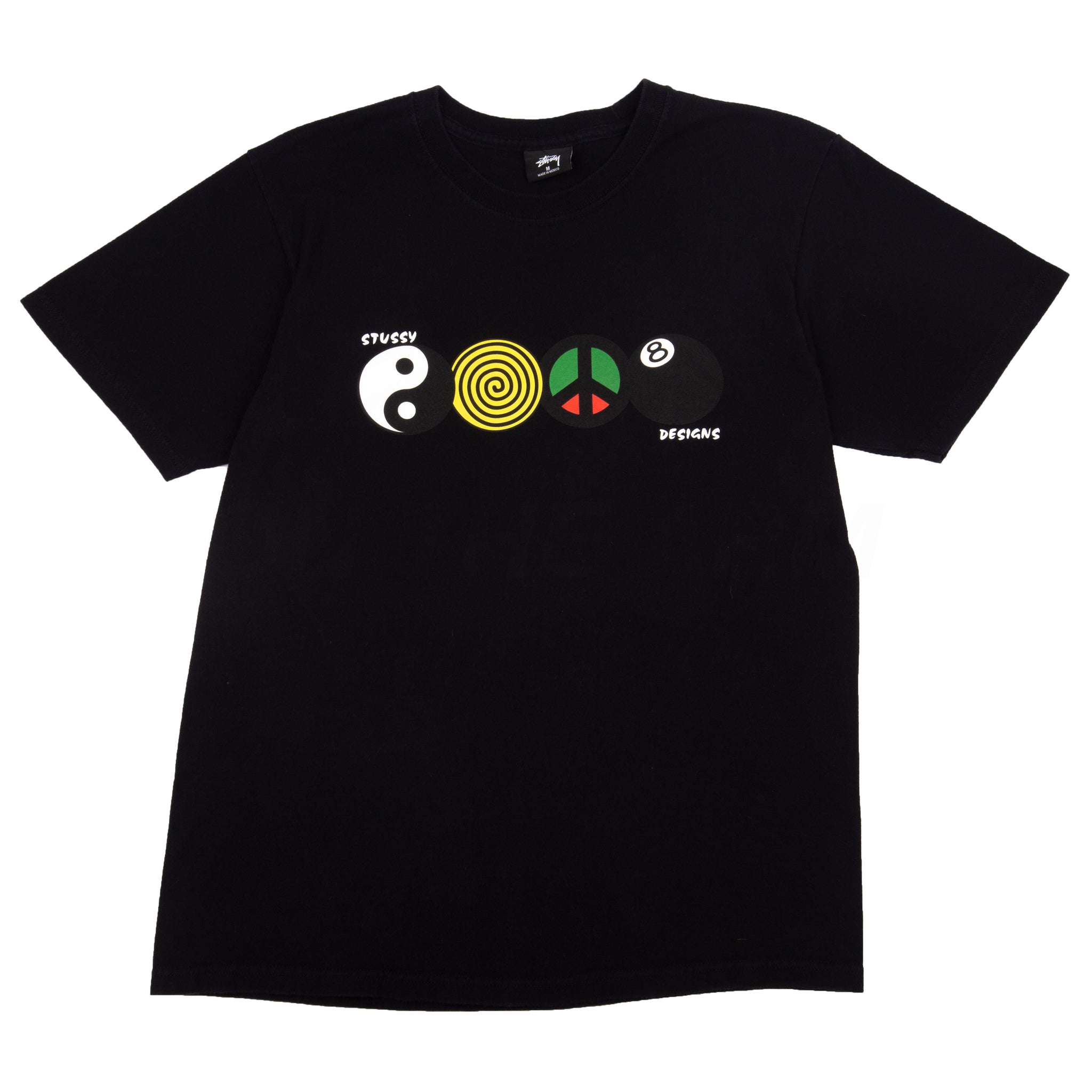 Stussy Black Yin Yang 8 Ball Tee PRE-OWNED