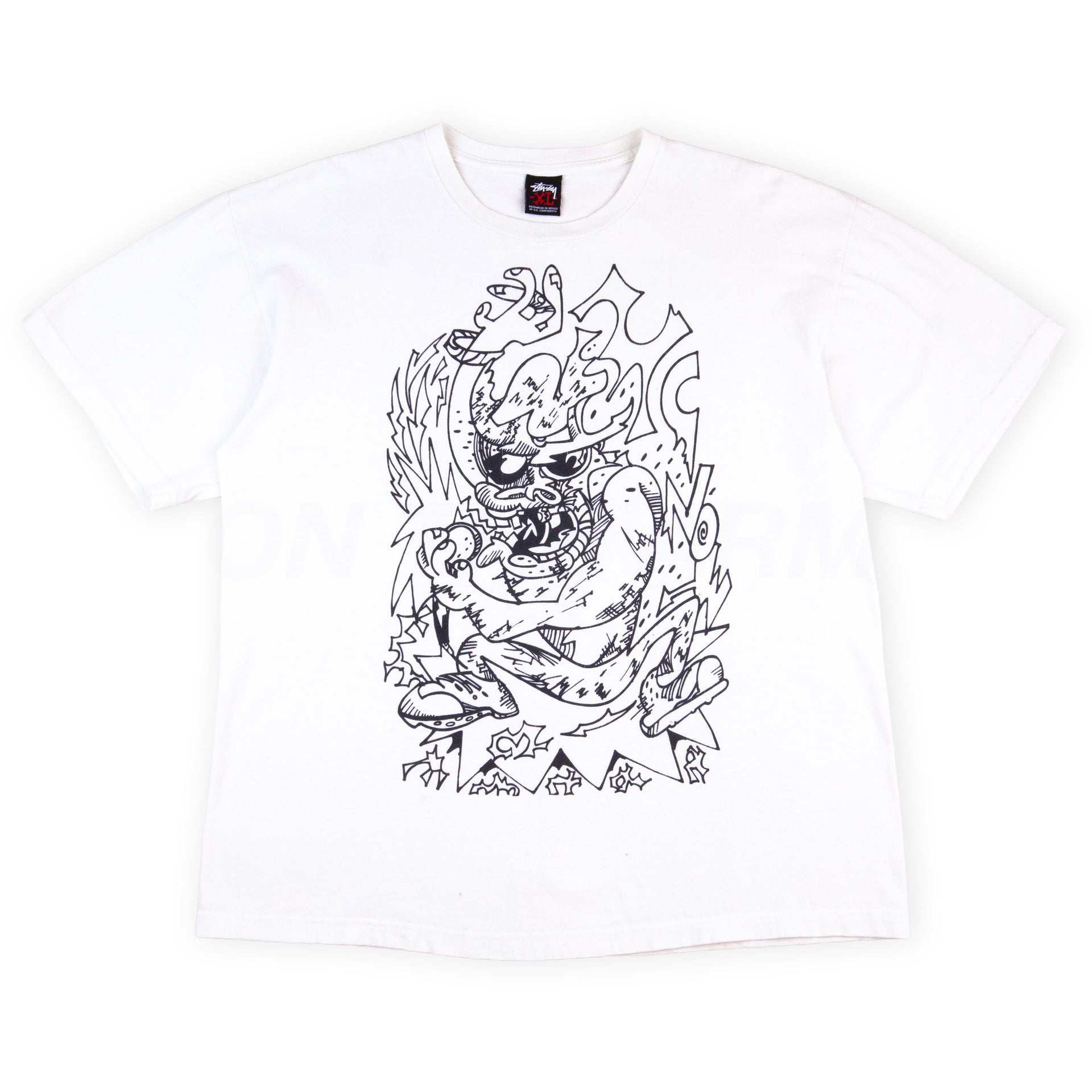 Stussy White Sketch Tee PRE-OWNED