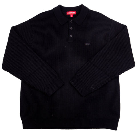 Supreme Black Small Box Knit Polo Sweater PRE-OWNED