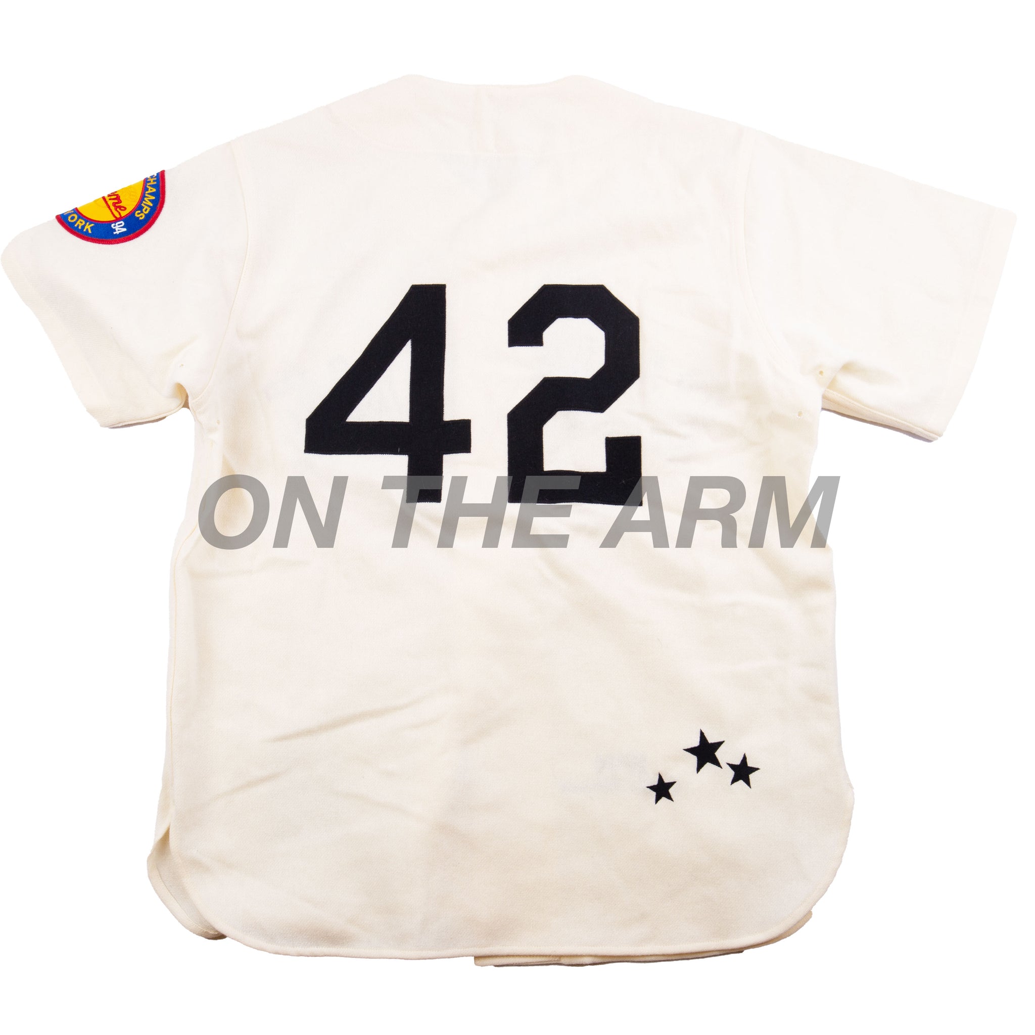 Supreme Natural Mitchell & Ness Baseball Jersey – On The Arm