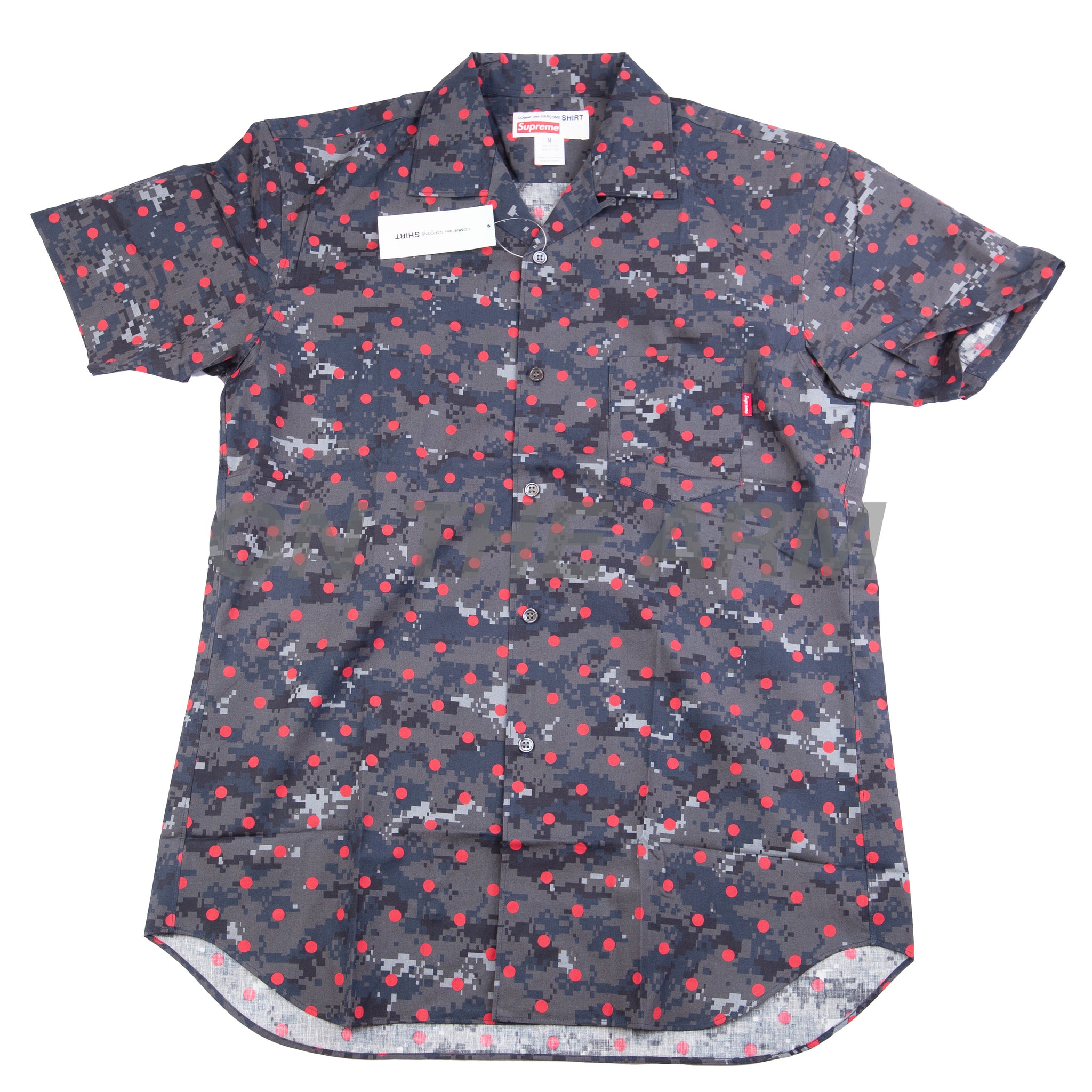 Supreme Navy CDG Button Up Shirt