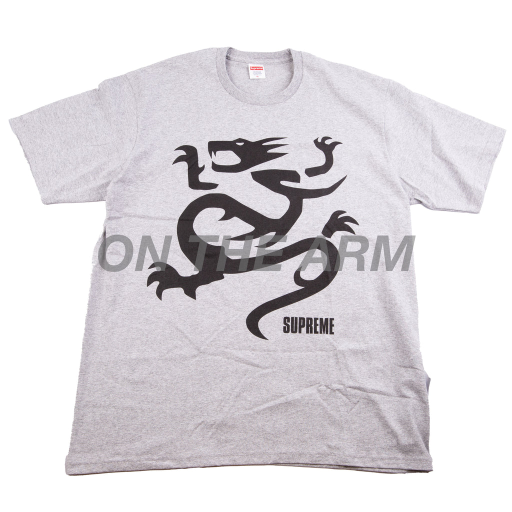 Supreme Heather Grey Mobb Deep Dragon Tee – On The Arm