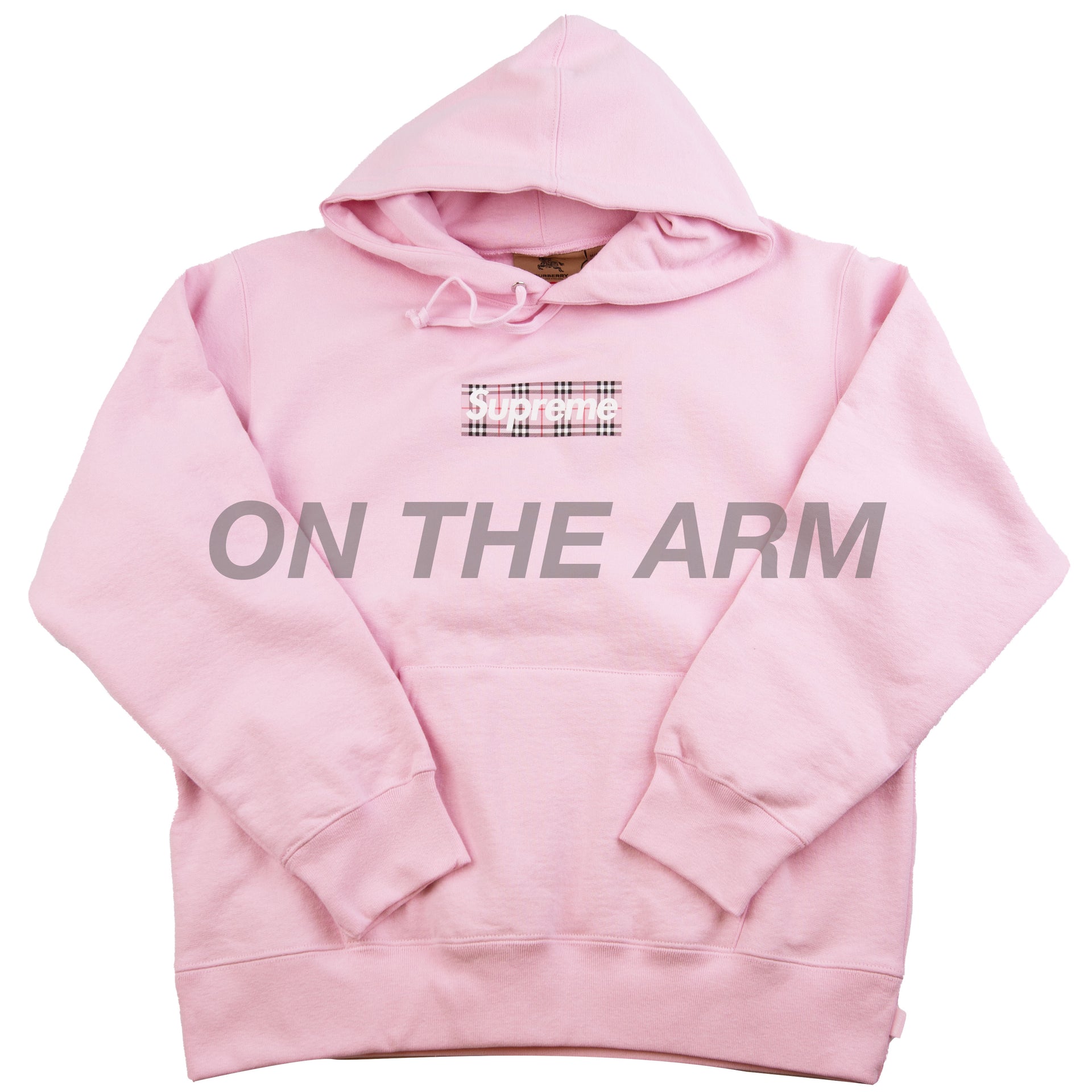 Supreme Pink Burberry Box Logo Hoodie