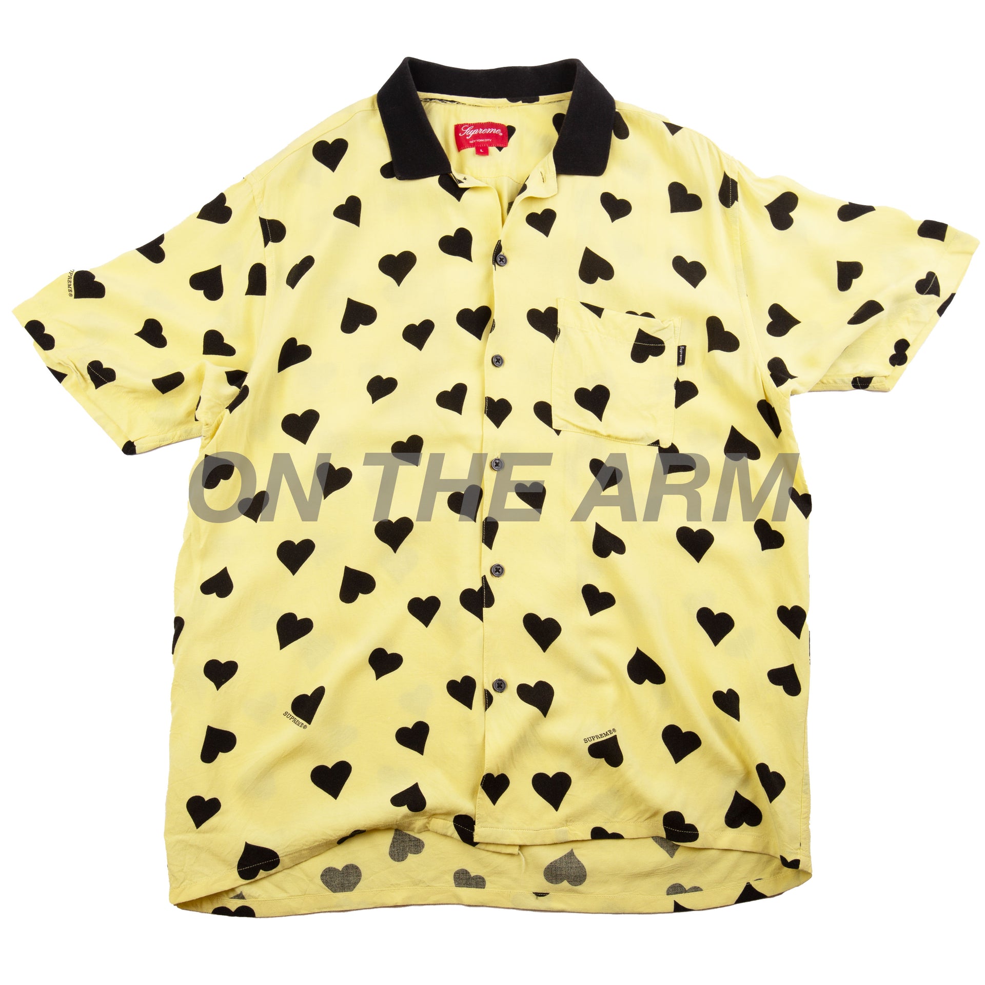 Supreme Yellow Hearts Rayon Shirt PRE-OWNED